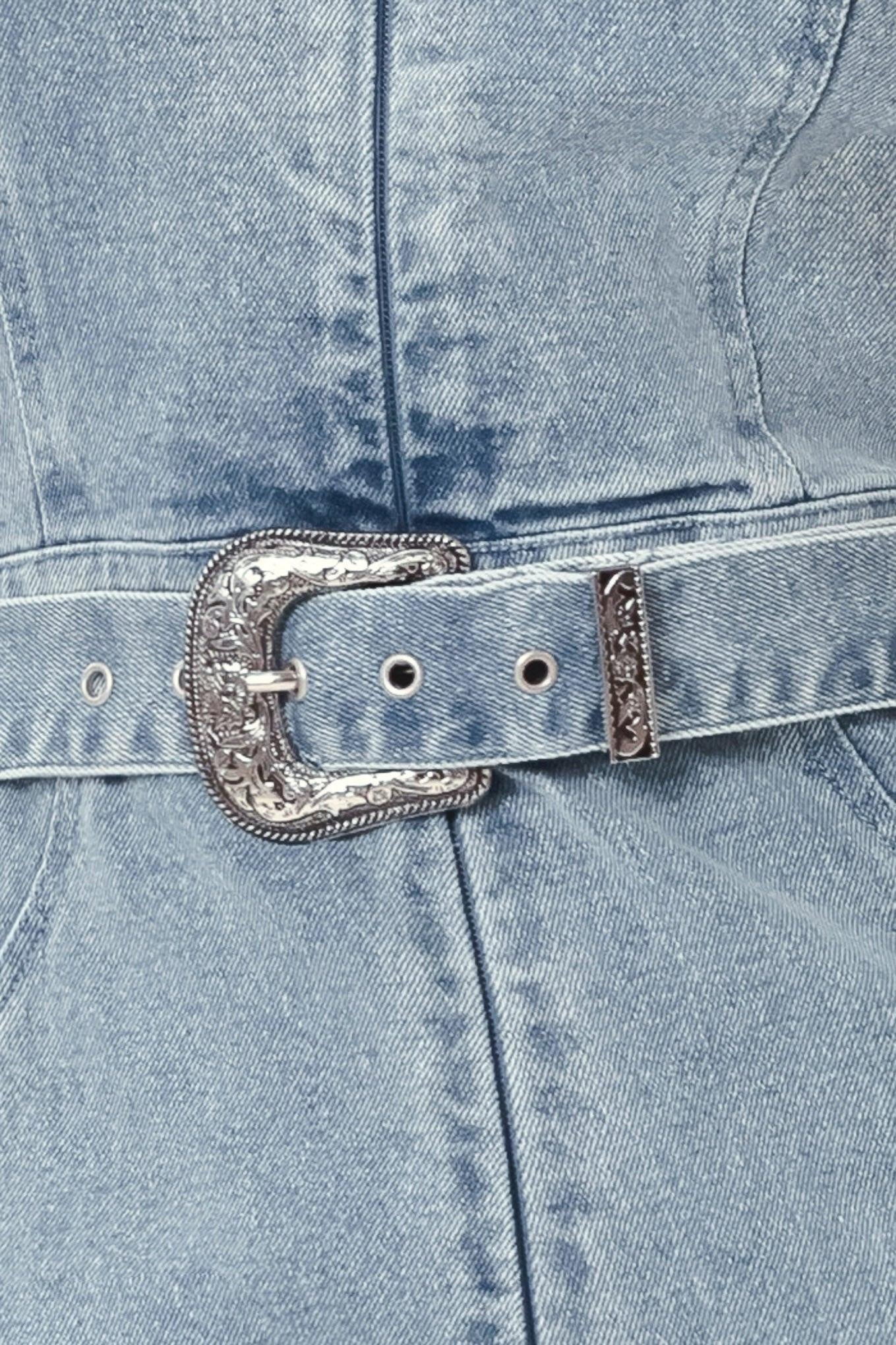 Flare Icon Denim Jumpsuit - Image 7