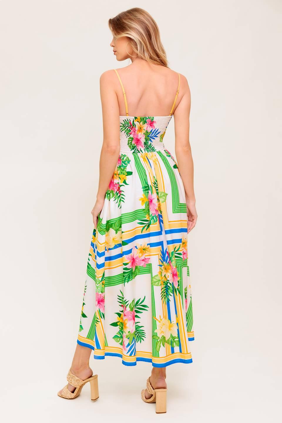 Floral Harmony Woven Midi Dress - Image 7