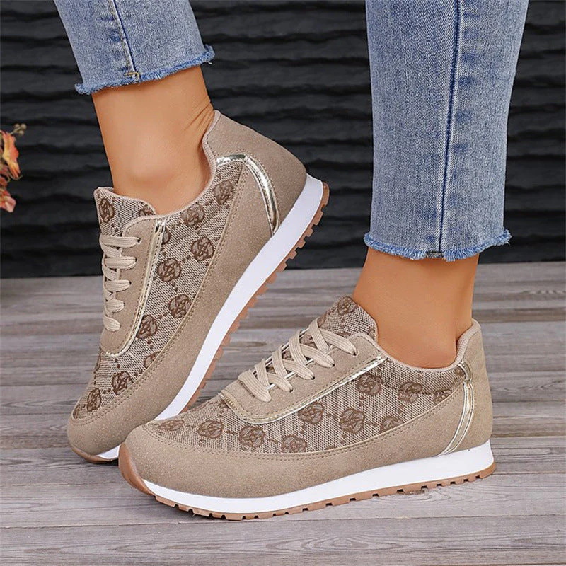 Floral Print Lace-Up Sneakers – Comfortable Canvas Shoes - Image 7