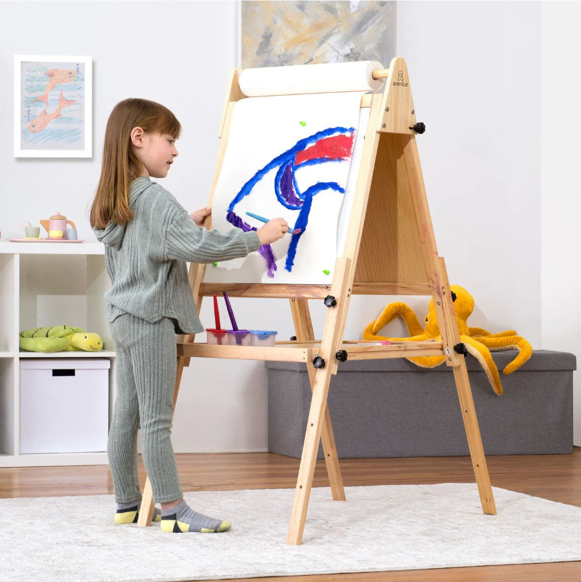Foldable Kids Easel – 3 Adjustable Heights, Art Station for Drawing & Painting - Image 10