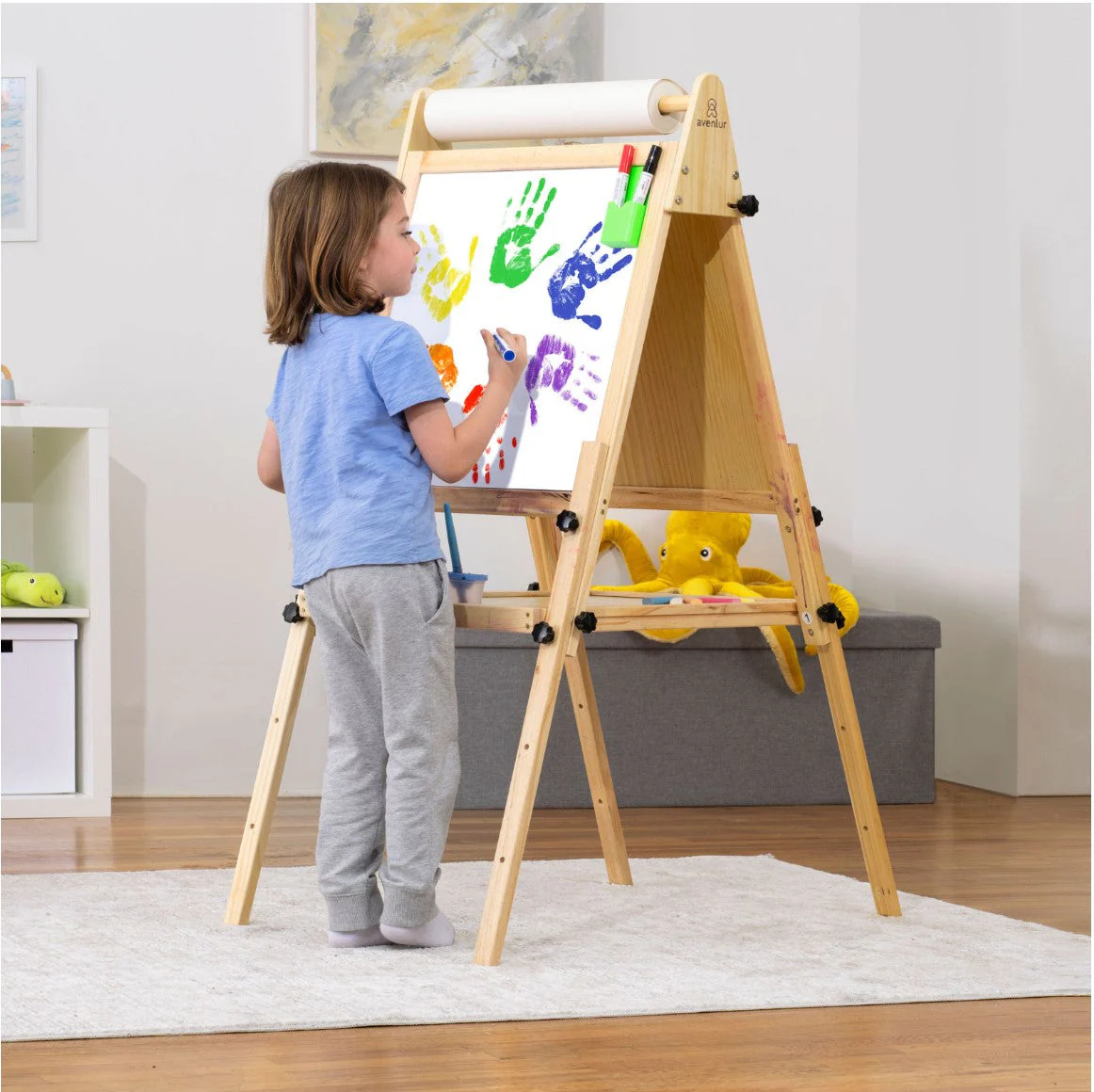Foldable Kids Easel – 3 Adjustable Heights, Art Station for Drawing & Painting - Image 11