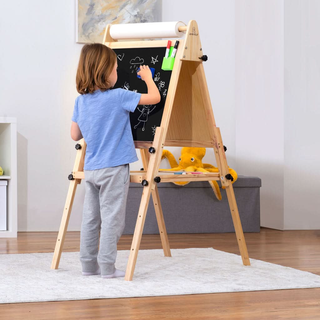 Foldable Kids Easel – 3 Adjustable Heights, Art Station for Drawing & Painting - Image 5