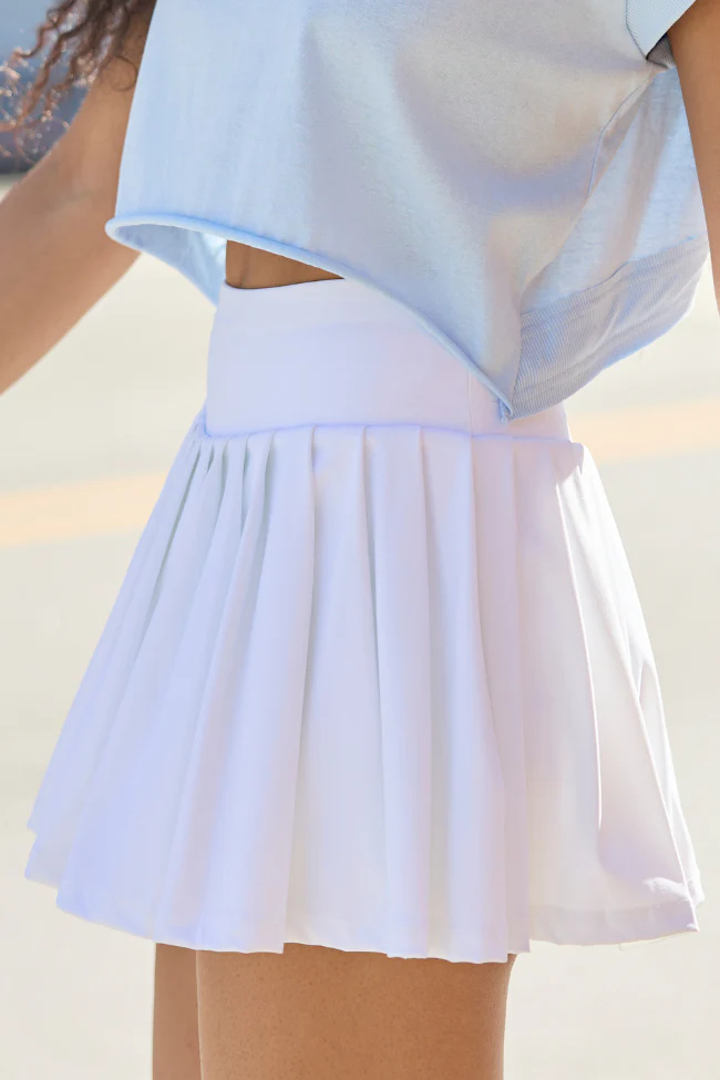 For The Win White Pleated Tennis Skirt - Image 3