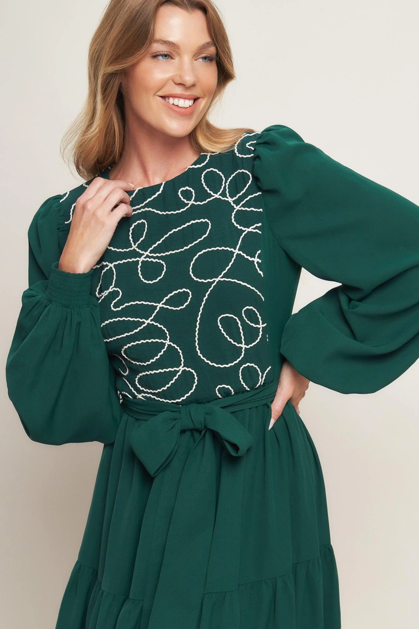 Forest Allure Woven Midi Dress - Image 2