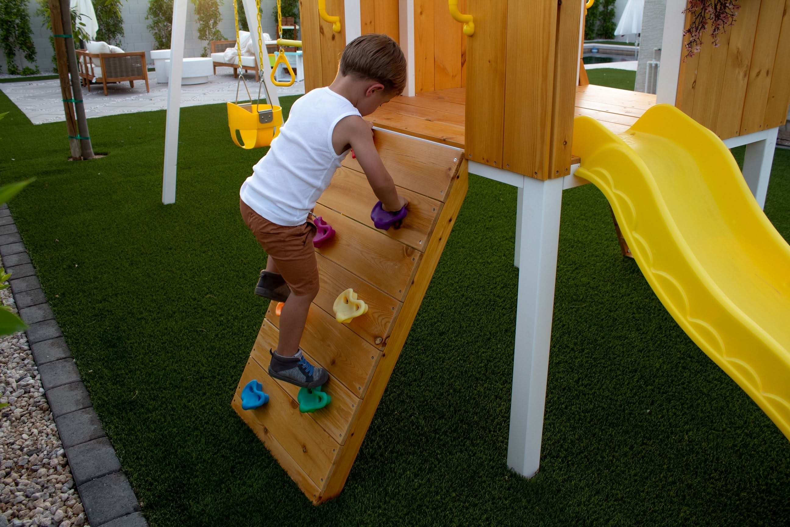 Forest - Modern Backyard Outdoor Swing Set 2 Swings And Trapeze Bar - Image 23