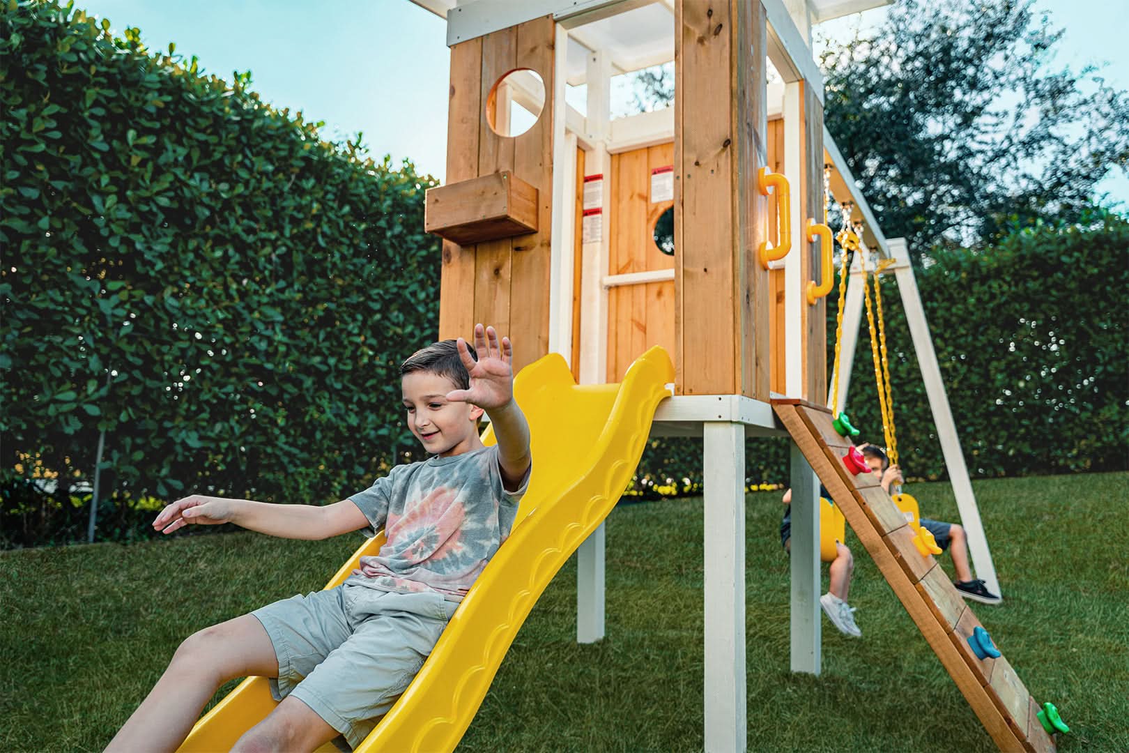 Forest - Modern Backyard Outdoor Swing Set 2 Swings And Trapeze Bar - Image 8