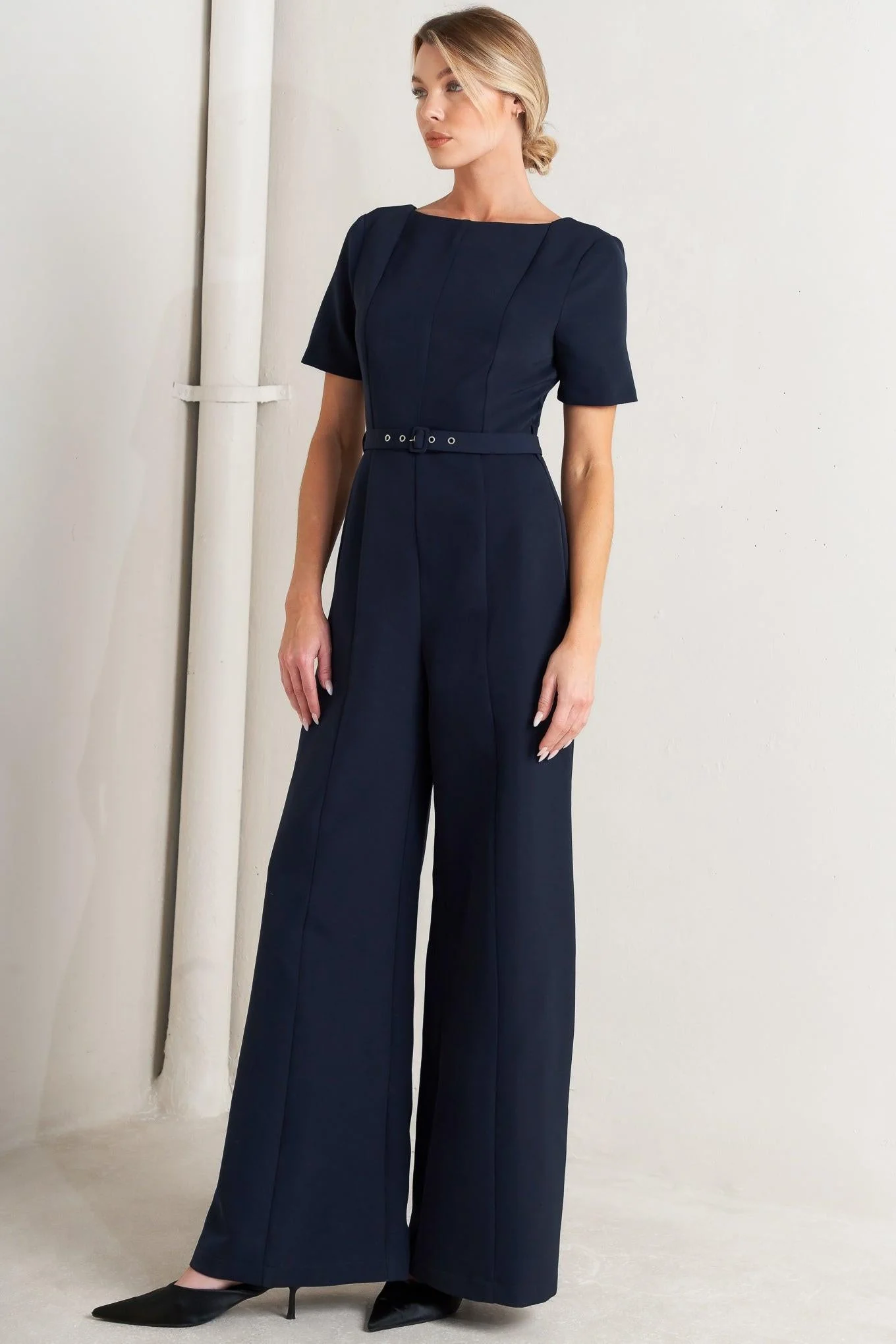 Forever Flattering Navy Woven Jumpsuit - Image 6