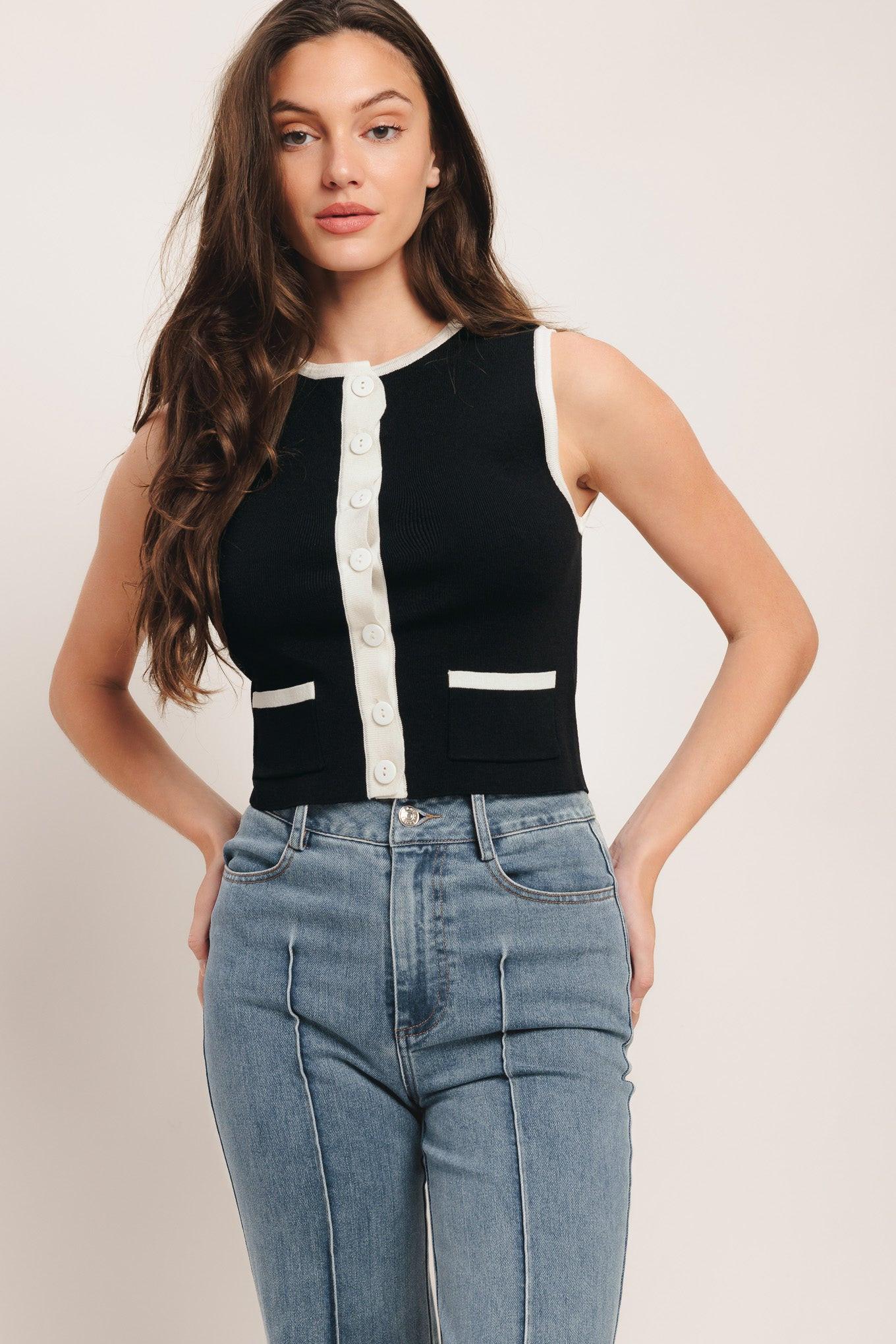French Nautical Color Blocked Sweater Top - Image 2