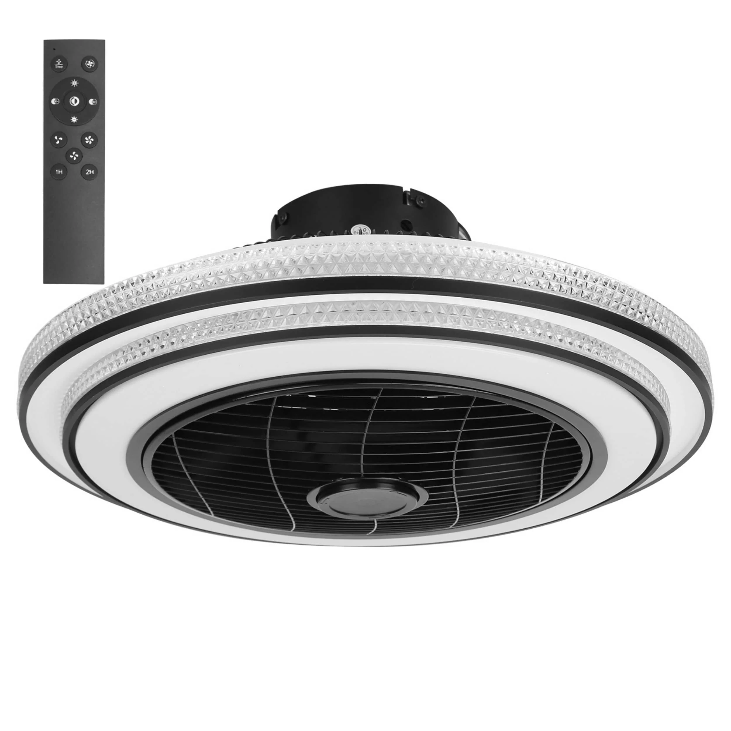 Fresh Fab Finds 20.5in Ceiling Fan w/Light, 30W LED, 3-Fan Speed, Remote Control & Timer APP - Round Pendant Fan Lamp