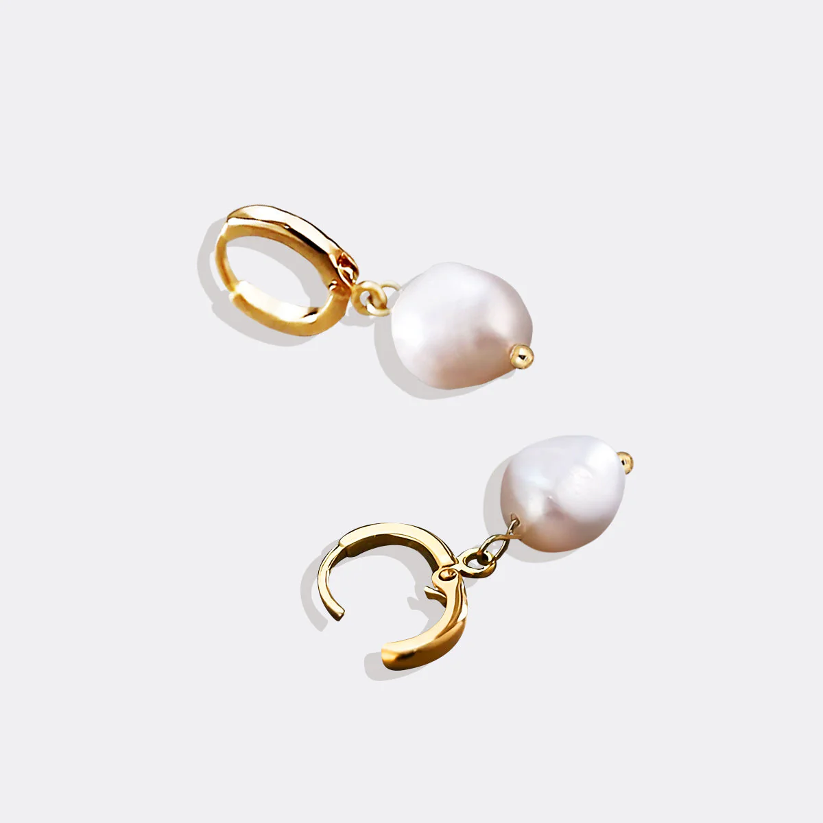 Mint & Lily Freshwater Pearl Drop Huggie Earrings - Image 23