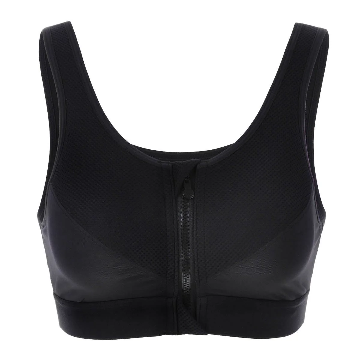 Full Length Zip Front Wireless Racerback Sports Bra - Image 111