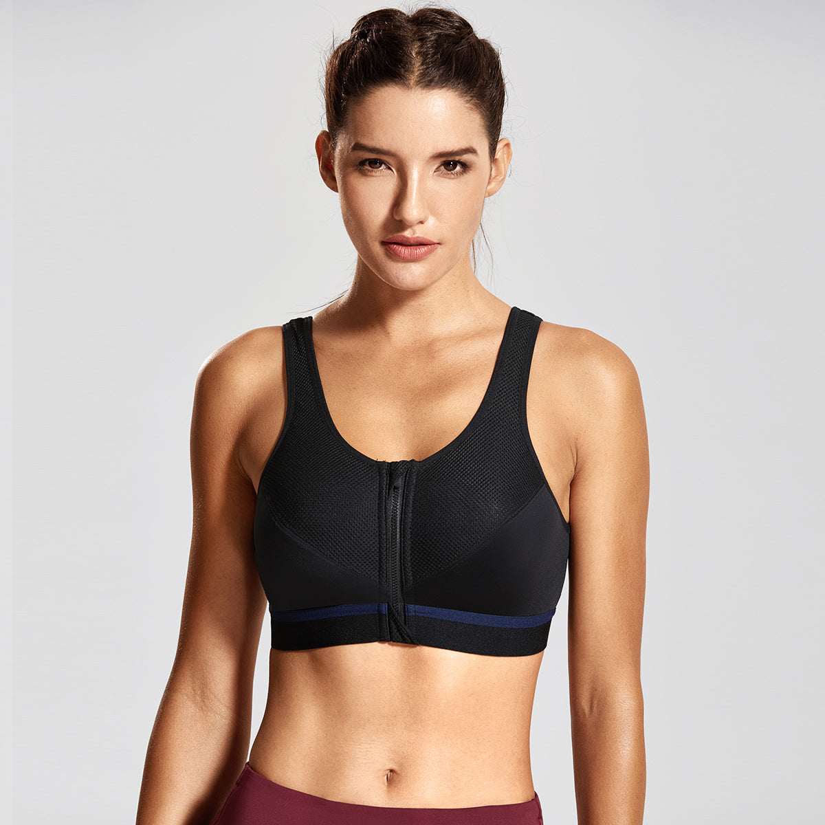 Full Zip Front High Support Wireless Sports Bra - Image 7