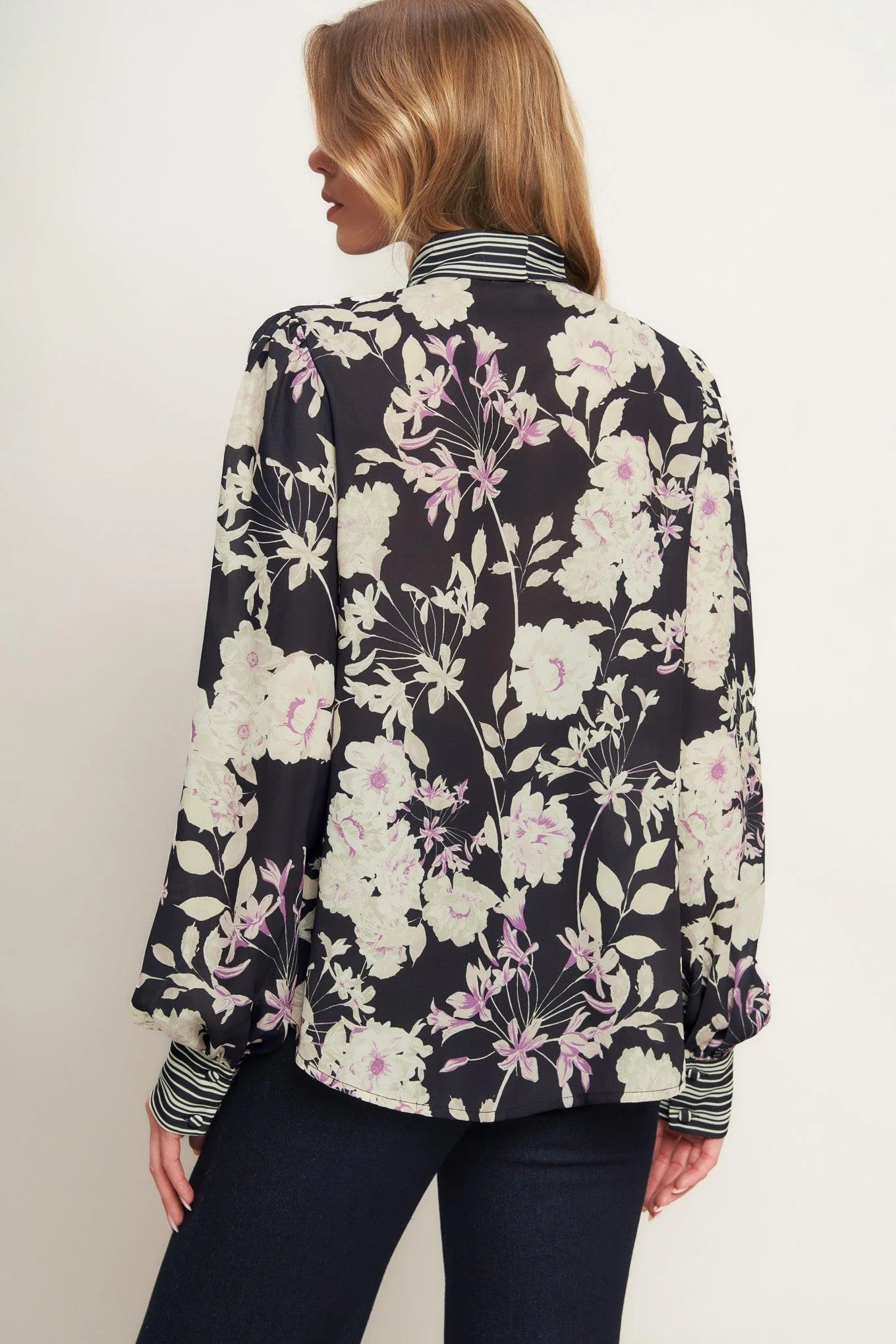 Garden Glam Black Woven Top - Image 2