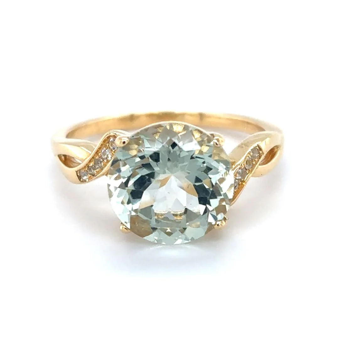 Genuine Green Amethyst Rings for Women 3.11 Carats Amethsyt Birthstone Jewelry for Women Prasiolite Ring February Birthstone Prasiolite Jewelry Gifts for Her - Image 2