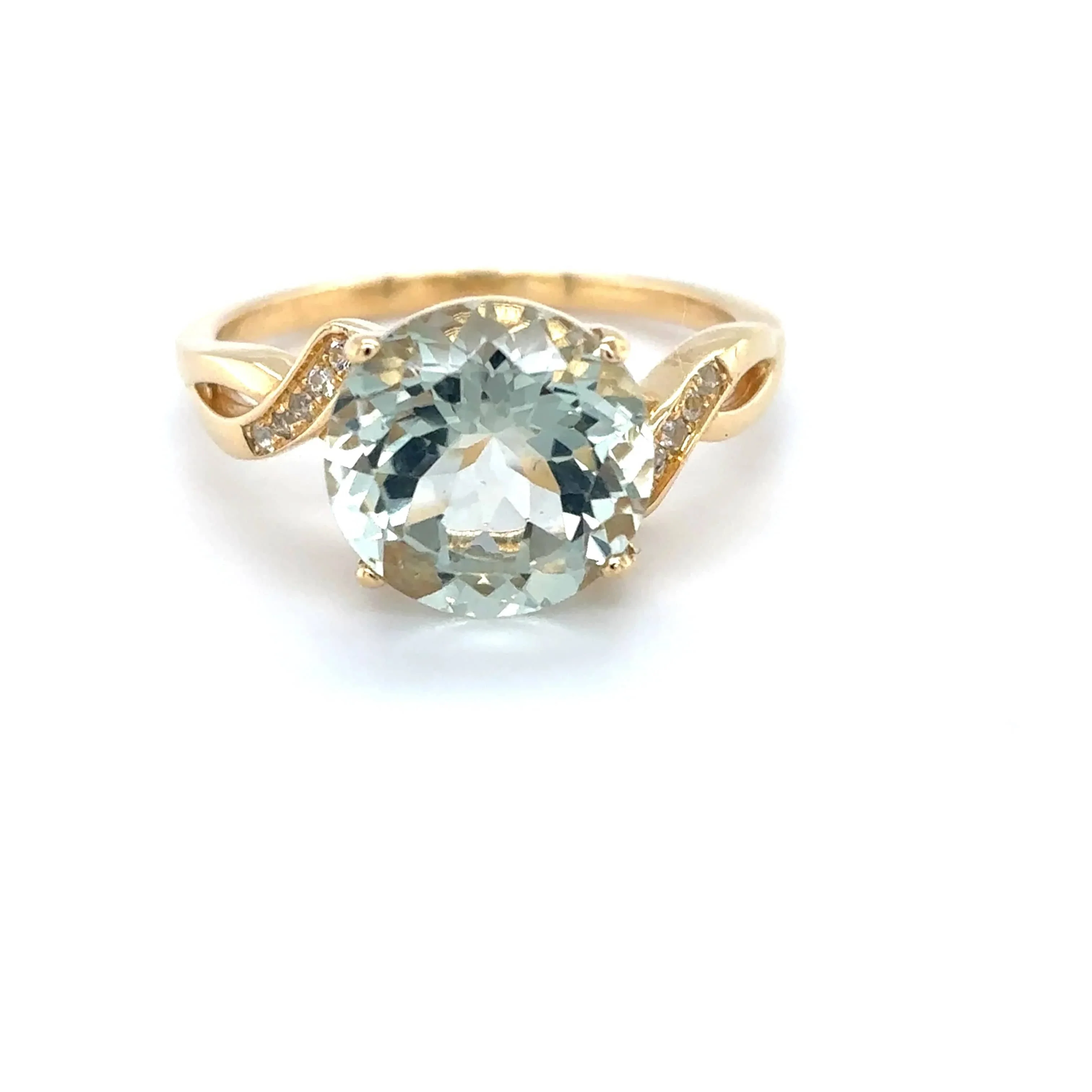 Genuine Green Amethyst Rings for Women 3.11 Carats Amethsyt Birthstone Jewelry for Women Prasiolite Ring February Birthstone Prasiolite Jewelry Gifts for Her - Image 6