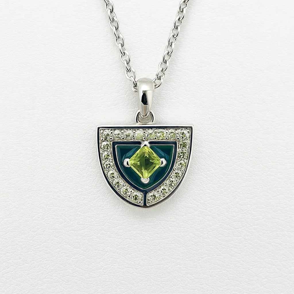 Genuine Green Peridot Necklace Amulet Medieval Necklace for Women August Birthstone Jewelry Peridot and White Topaz Two Birthstone Medieval Jewelry for Women Gift - Image 3