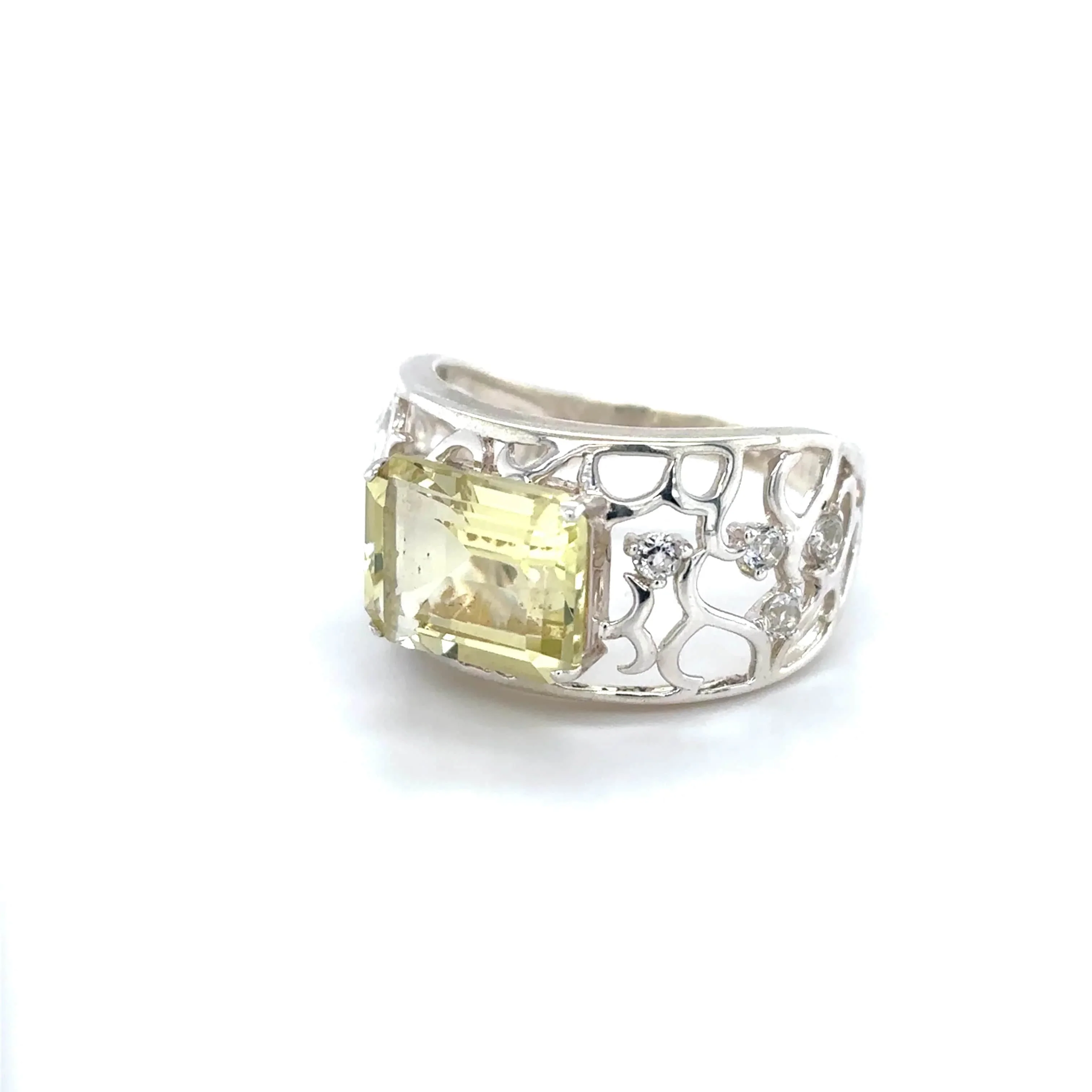 Genuine Lemon Quartz Ring 2.40 Carats Lemon Quartz Jewelry Green Gemstone Rings for Women Topaz Rings for Women November Birthstone Jewelry for Women Gift - Image 8