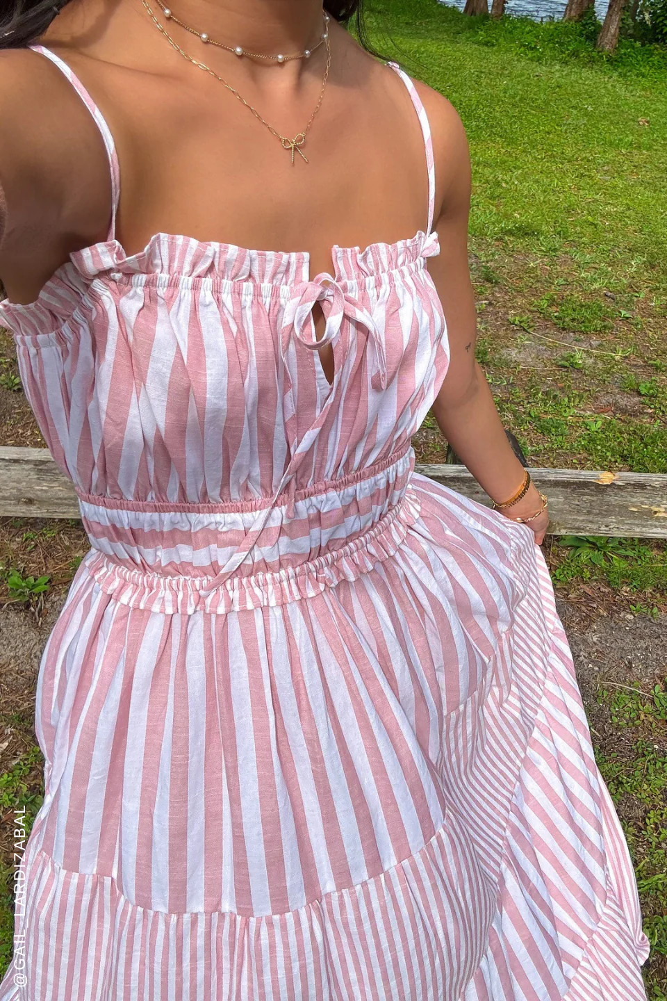 Gia Peony Pink Woven Maxi Dress - Image 2