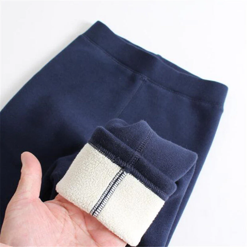 Girls Wool-Lined Thickened Winter Leggings - Image 6