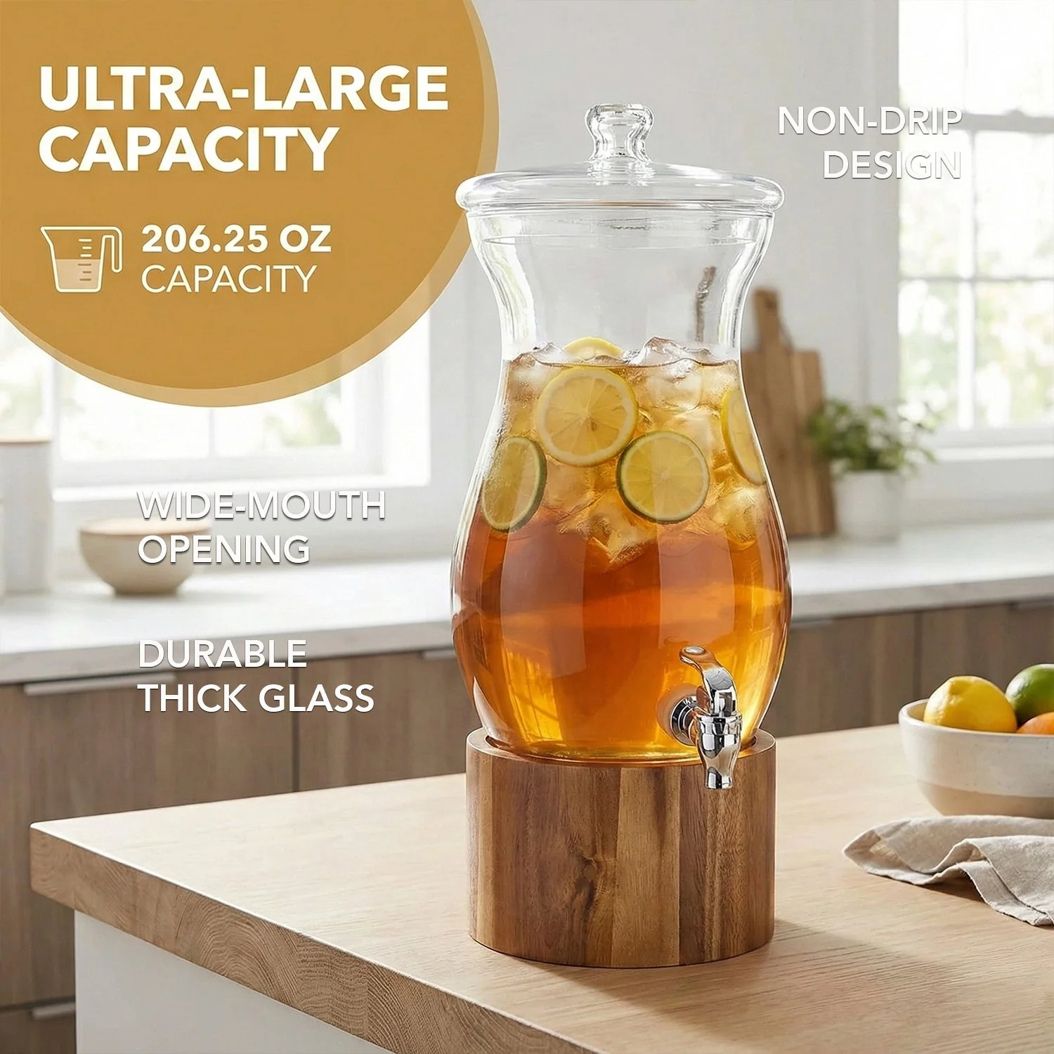 Jay Companies Glass Beverage Dispenser 206.25Oz - Image 5