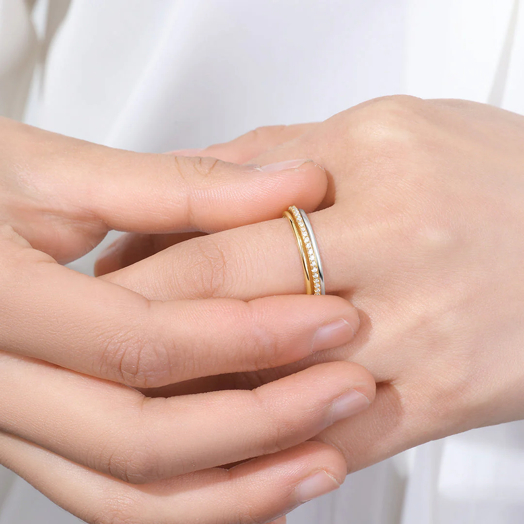 Mint & Lily Gold and Silver Stacking Ring Set - Image 7