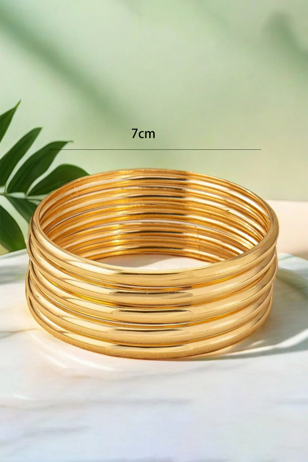 Gold Multi Layer Bangle Bracelet - Image 3