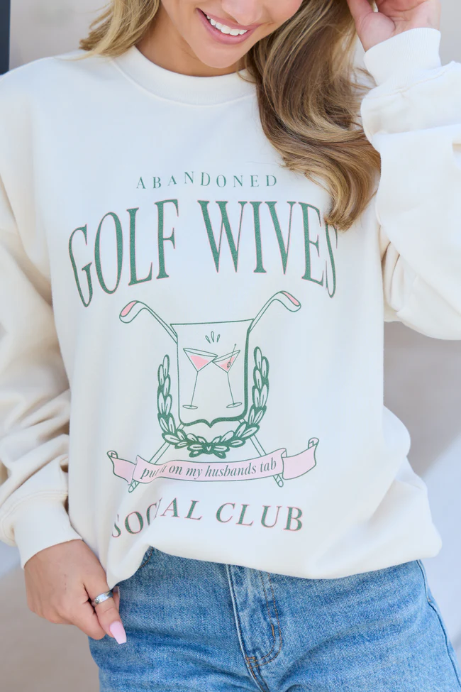 Golf Wives Cream Graphic Sweatshirt - Image 2