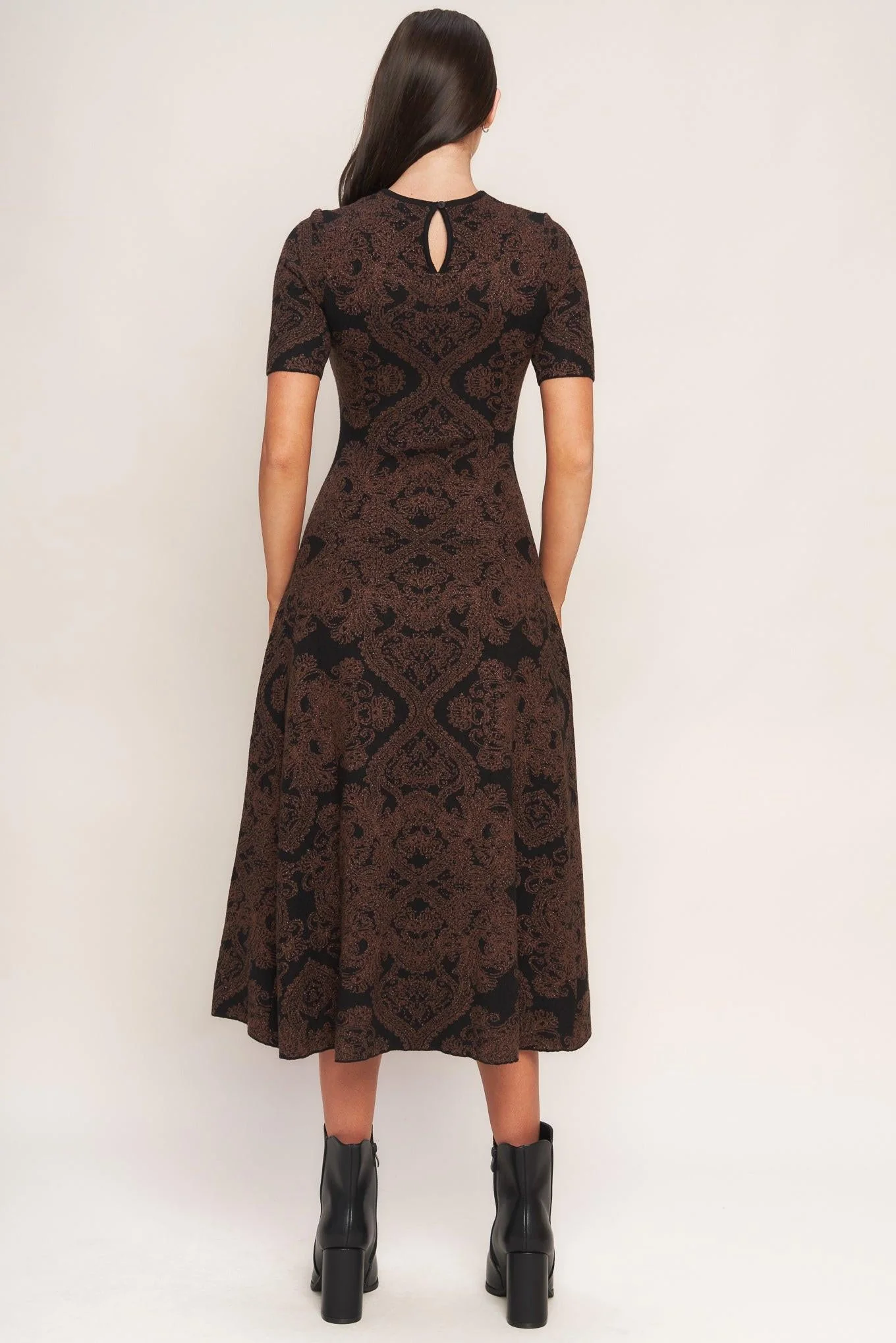 Gothic Muse Jacquard Sweater Midi Dress - Image 2