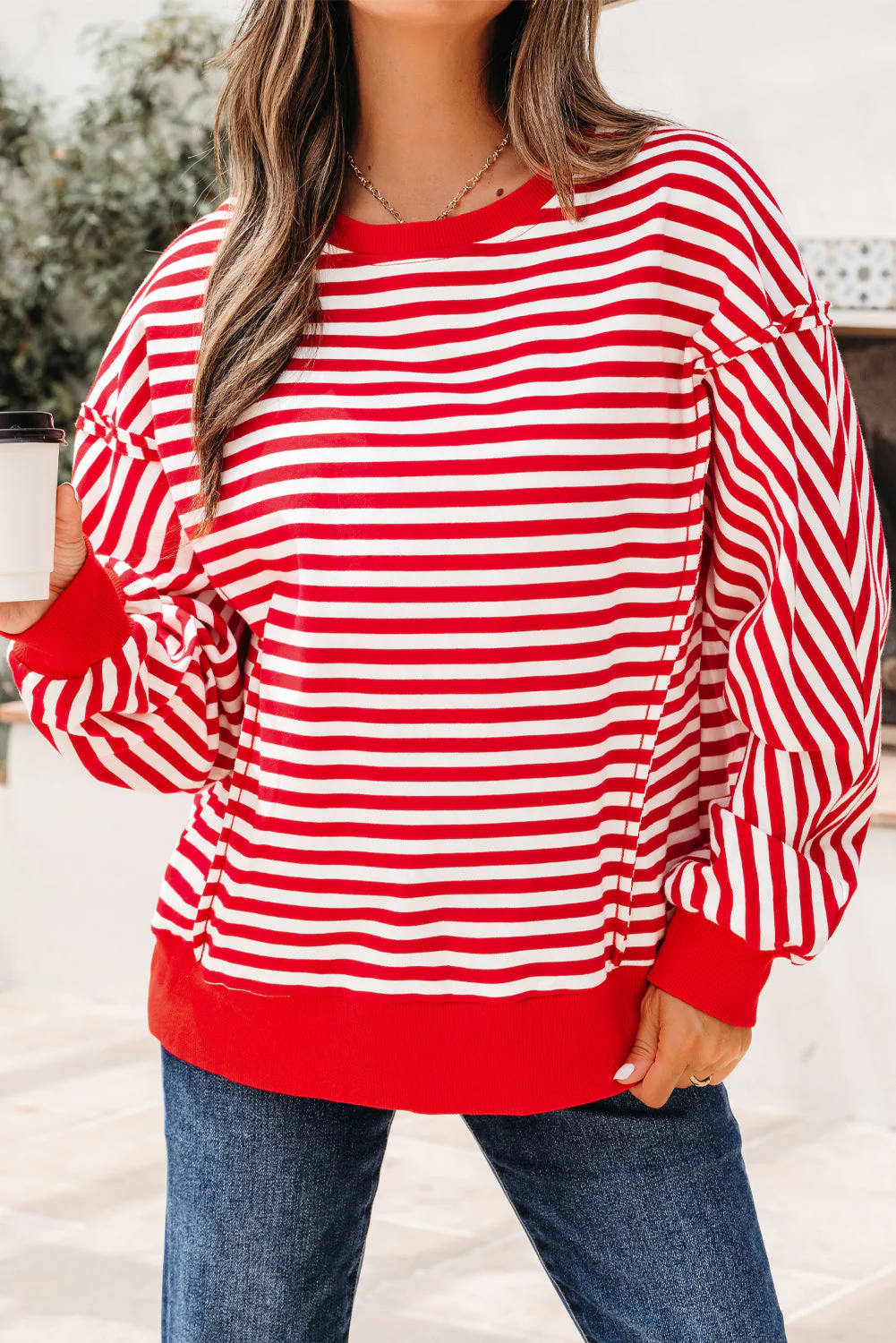 Threaded Pear Gracelynn Shoulder Casual Pullover Top - Image 6