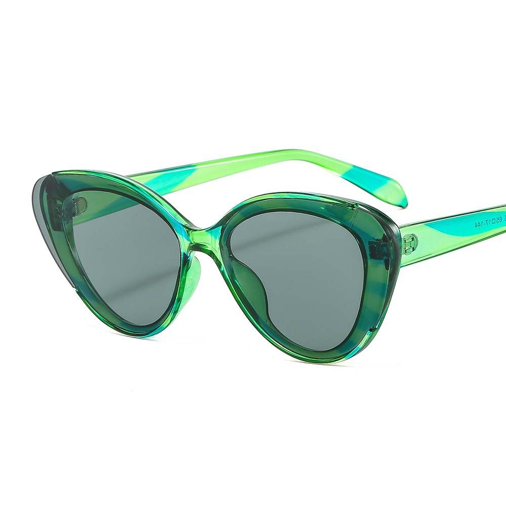 Green Marbled Cat Eye Fashion Sunglasses - Image 2