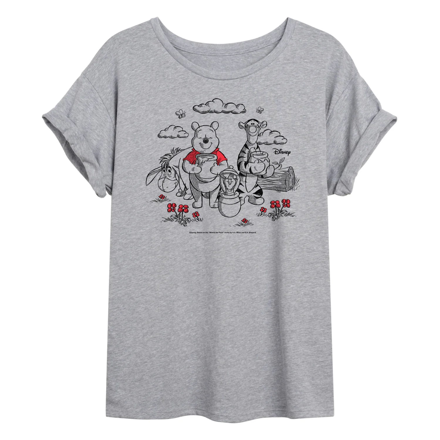 Winnie the Pooh - Character Group Honey - Juniors Oversized Graphic T-Shirt - Image 2