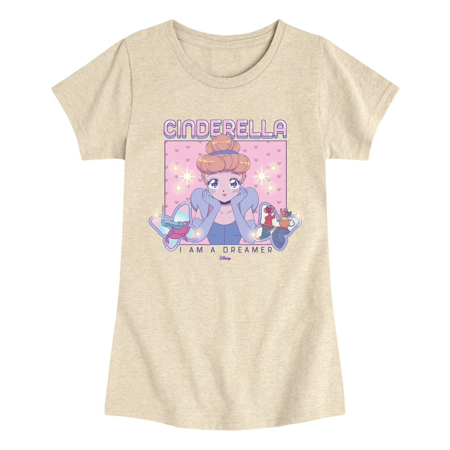 Disney Princess - Cinderella I Am a Dreamer - Youth Girls Fitted Short Sleeve T-Shirt