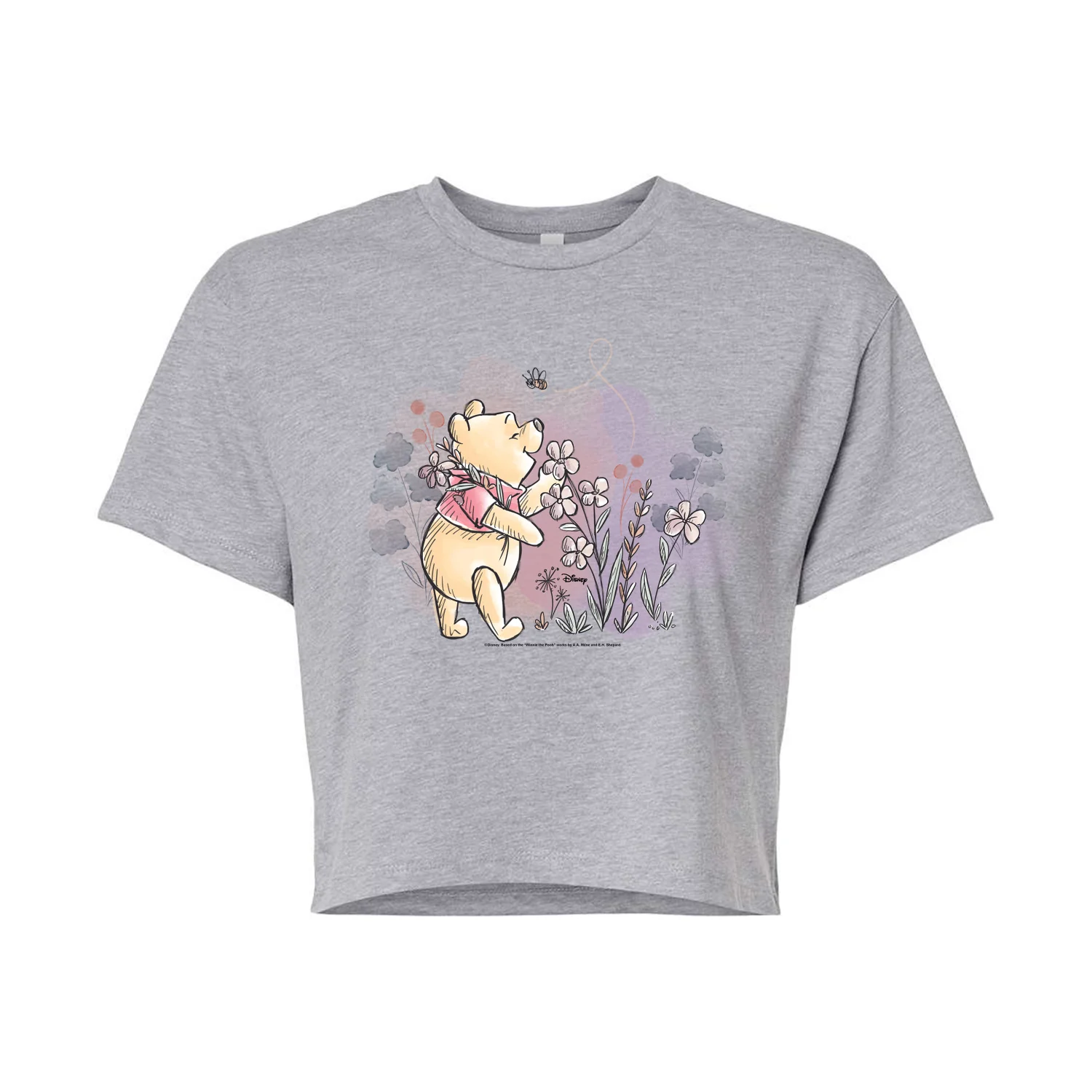 Disney - Smell The Flowers - Juniors Cropped Cotton Blend T-Shirt - Image 2