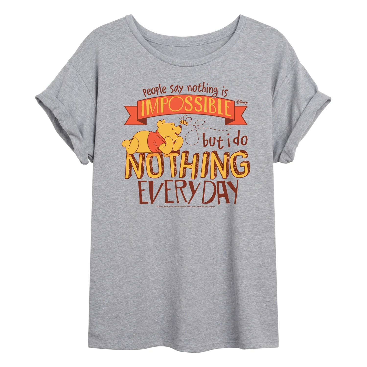 Winnie The Pooh - Nothing Is Impossible - Womens Oversized Graphic T-Shirt - Image 2