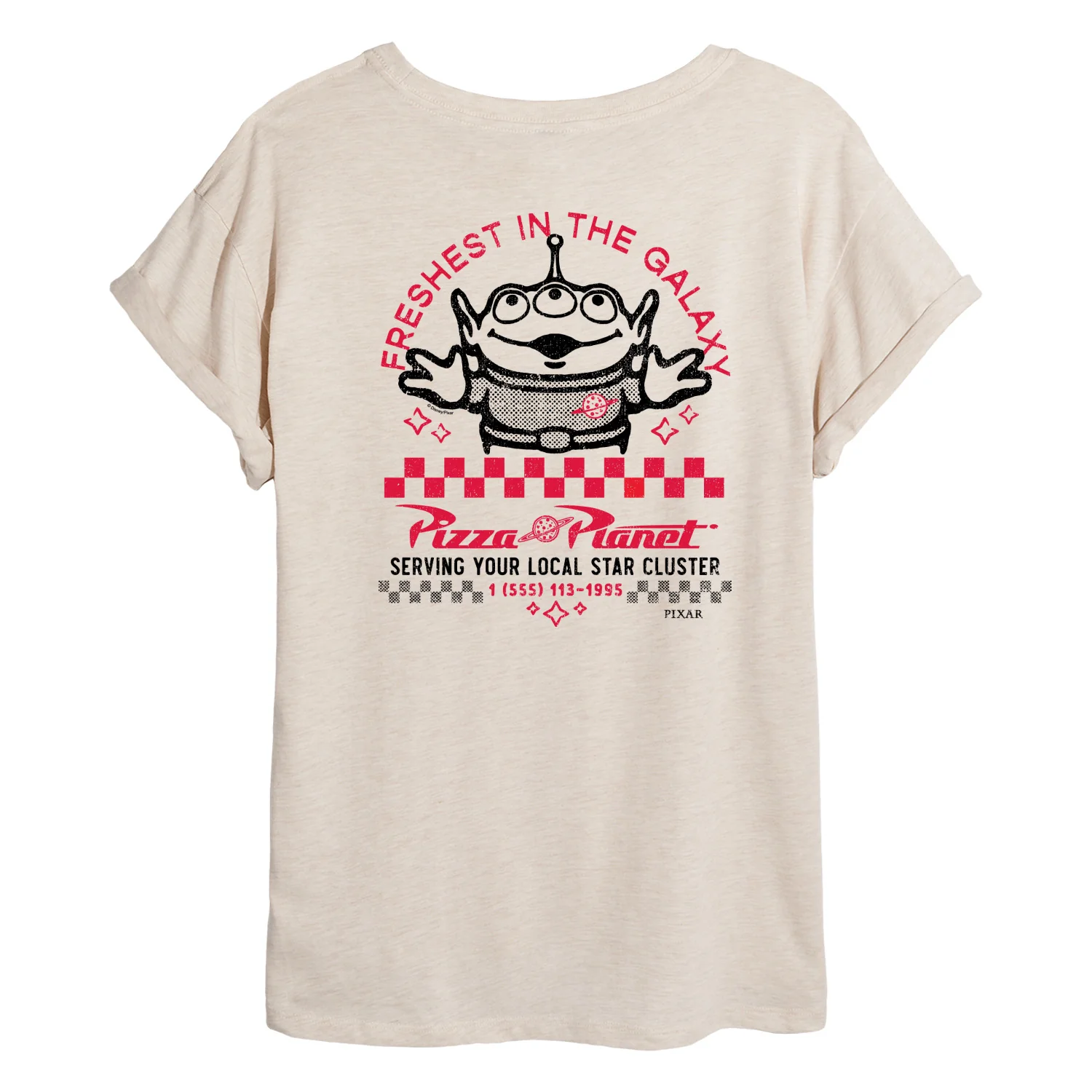 Toy Story - Pizza Planet - Juniors Oversized Graphic T-Shirt - Image 2
