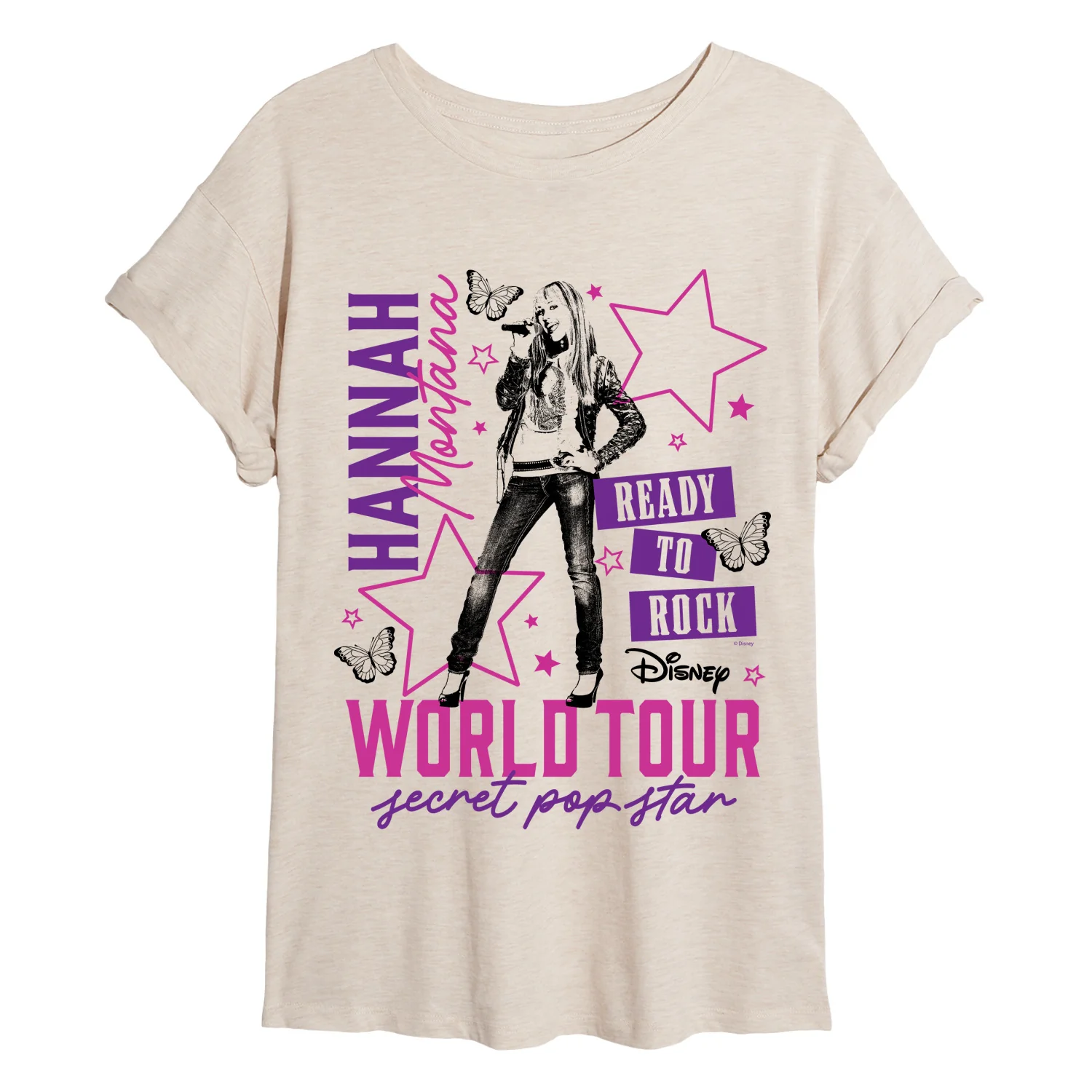 Hannah Montana - World Tour Concert - Juniors Oversized Graphic T-Shirt - Image 2