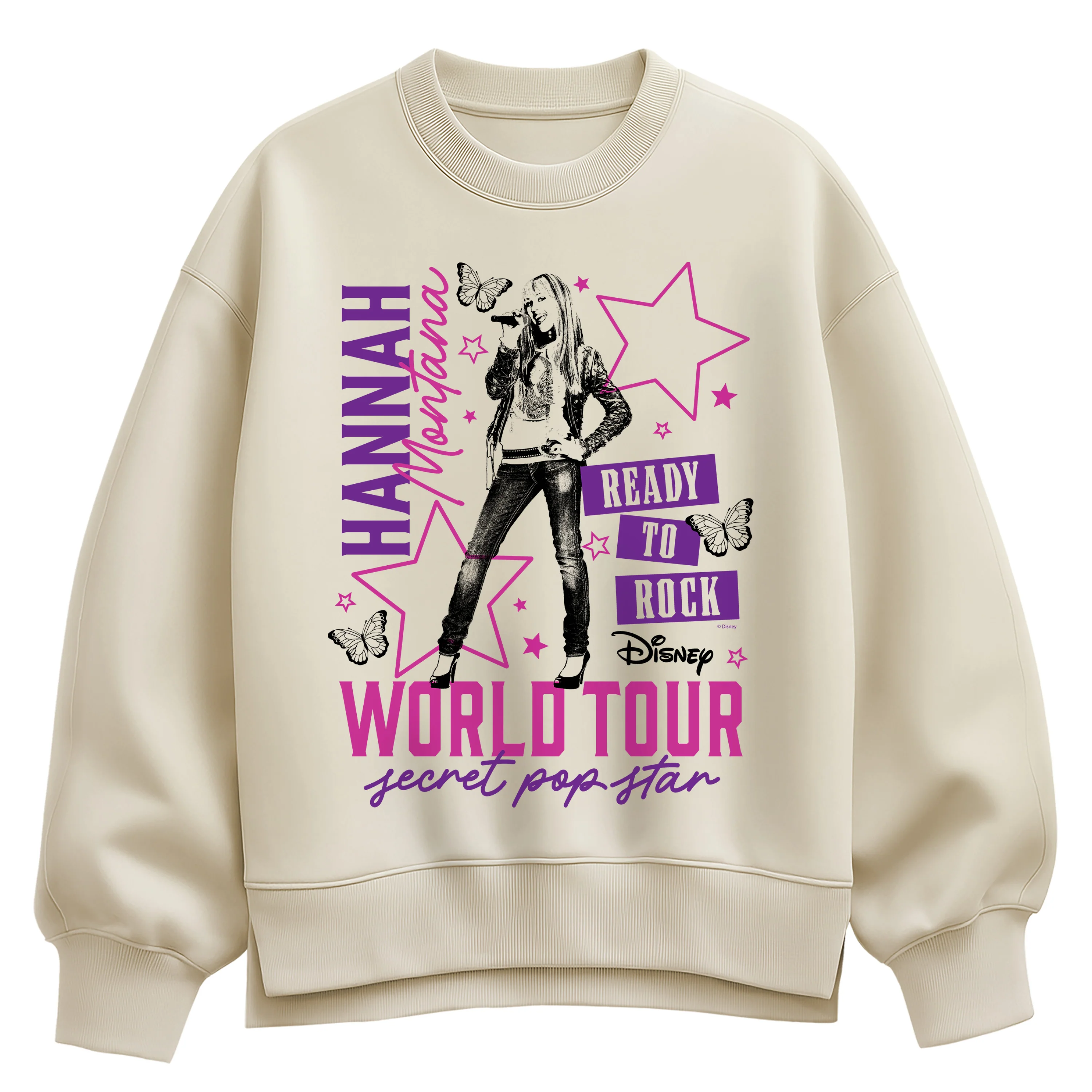 Hannah Montana - World Tour Concert - Women's Oversized Fleece Crew Sweatshirt - Image 2