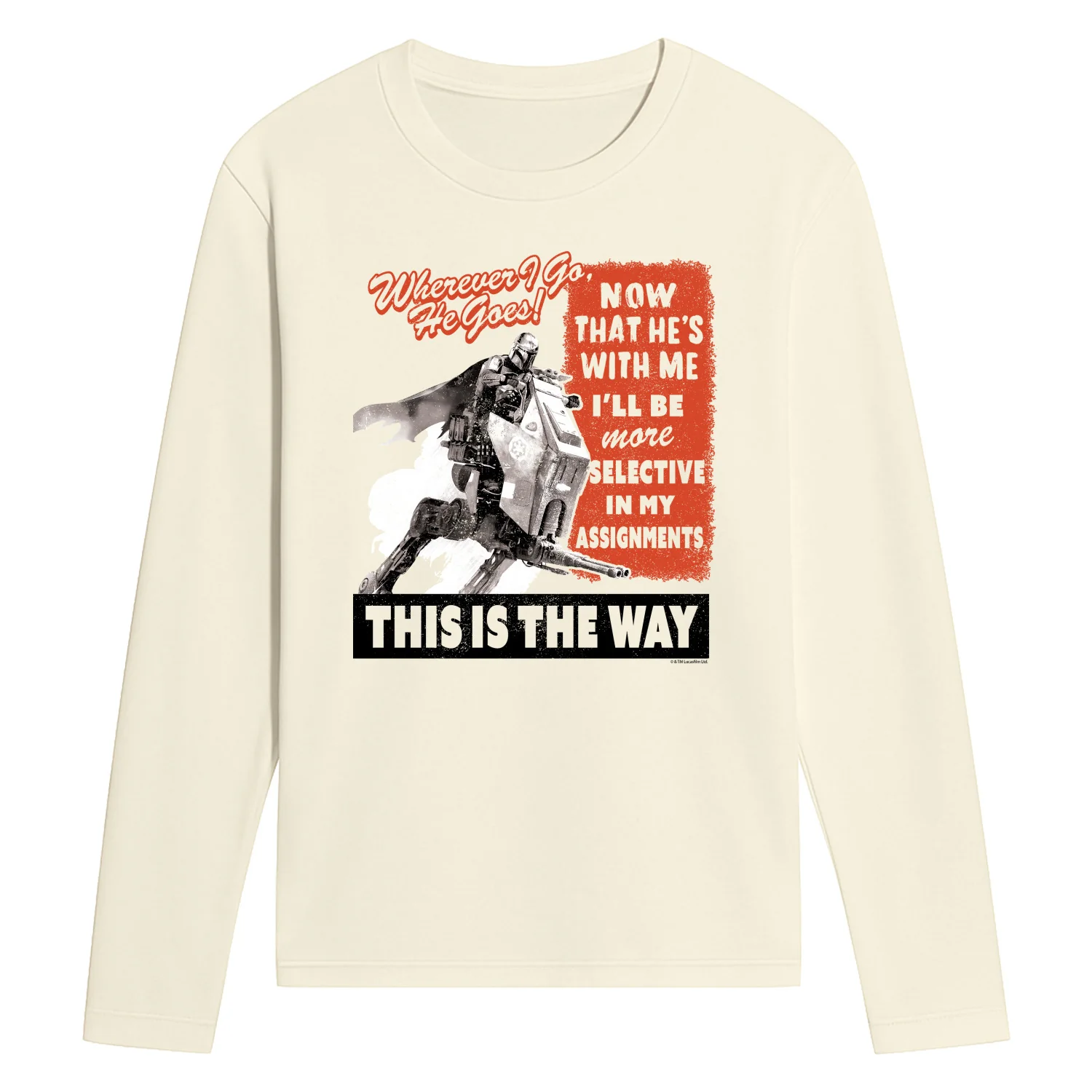 The Mandalorian And Grogu - Bounty Hunter Propaganda Poster - Men's Long Sleeve Graphic T-Shirt - Image 3