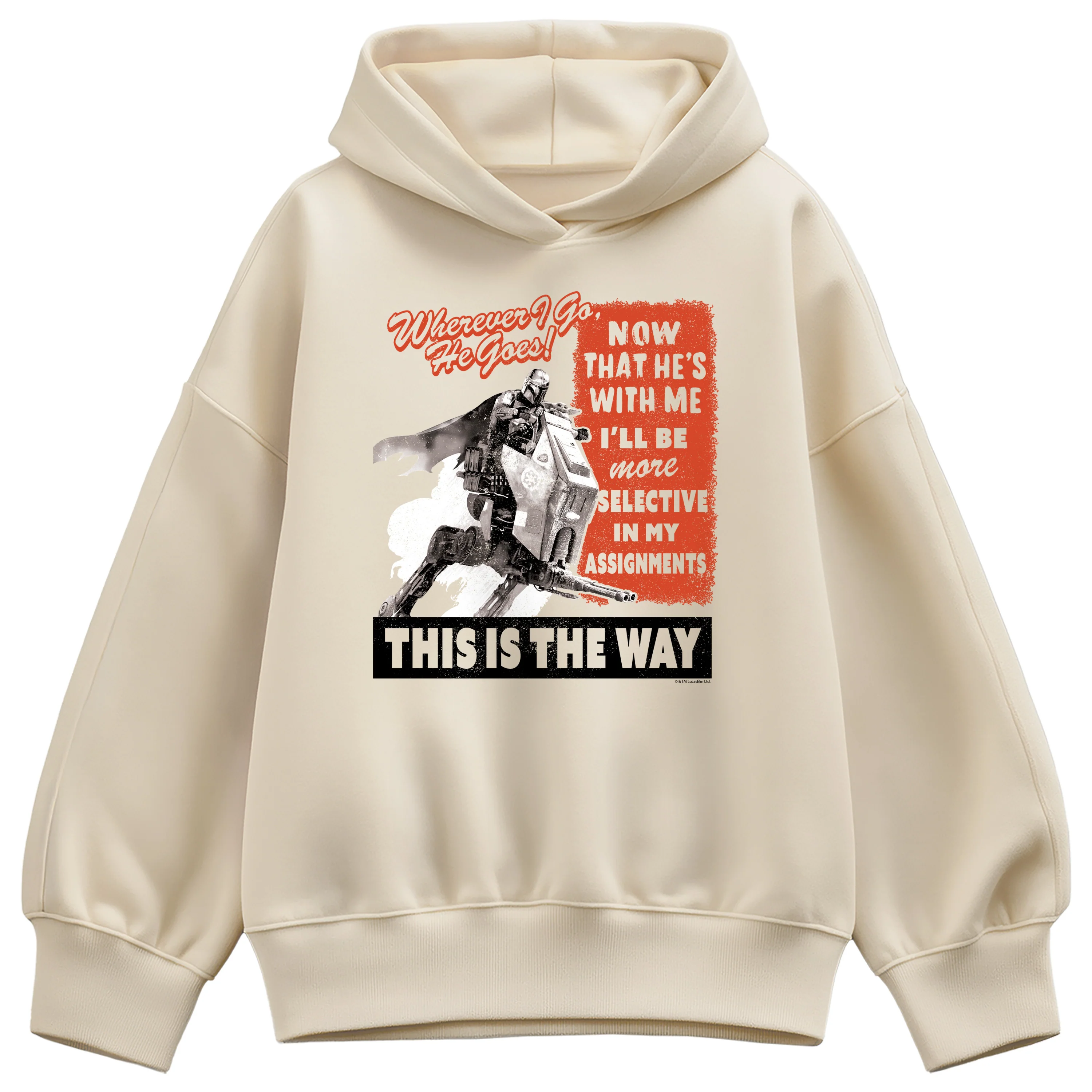The Mandalorian And Grogu - Bounty Hunter Propaganda Poster - Women's Oversized Fleece Hoodie Sweatshirt