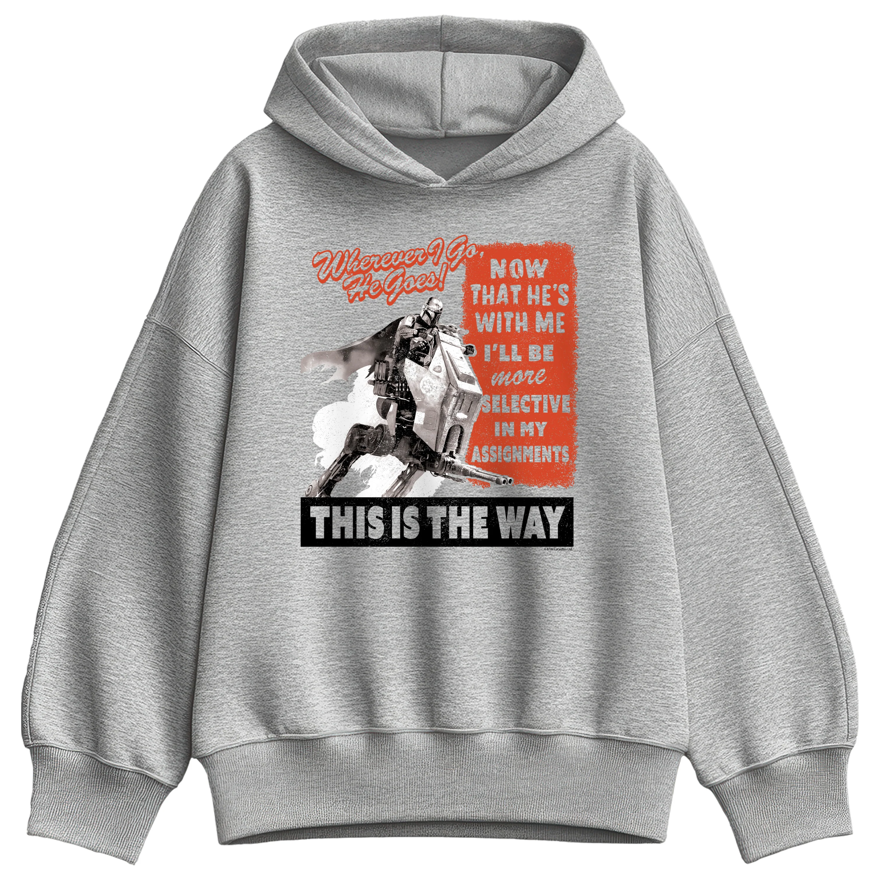 The Mandalorian And Grogu - Bounty Hunter Propaganda Poster - Women's Oversized Fleece Hoodie Sweatshirt - Image 2