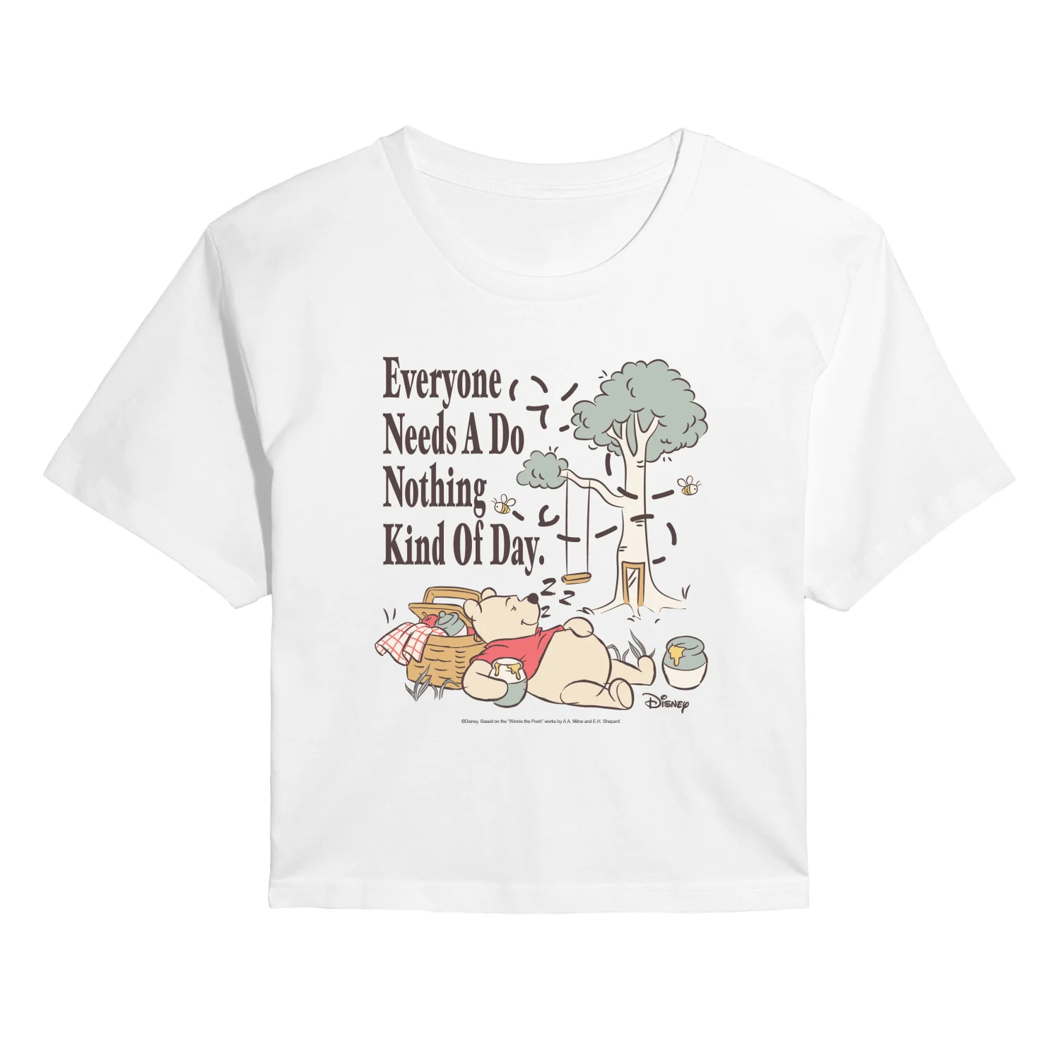 Winnie the Pooh - Nothing Kind of Day - Juniors Cropped Graphic T-Shirt