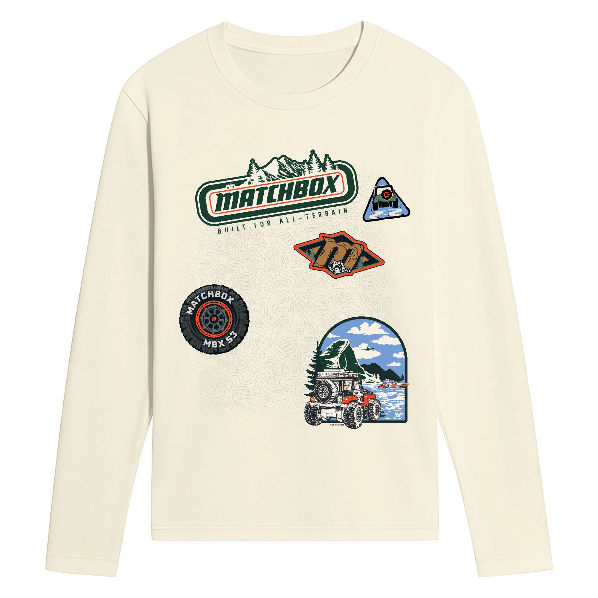 Matchbox - Faux Multi Icons - Men's Long Sleeve Graphic T-Shirt - Image 2