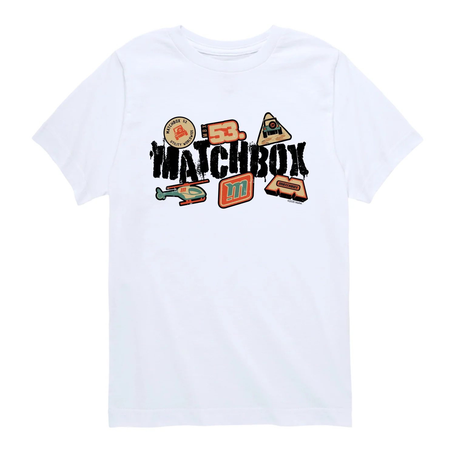 Matchbox - Grunge Stickers - Youth Boys Short Sleeve Graphic T-Shirt