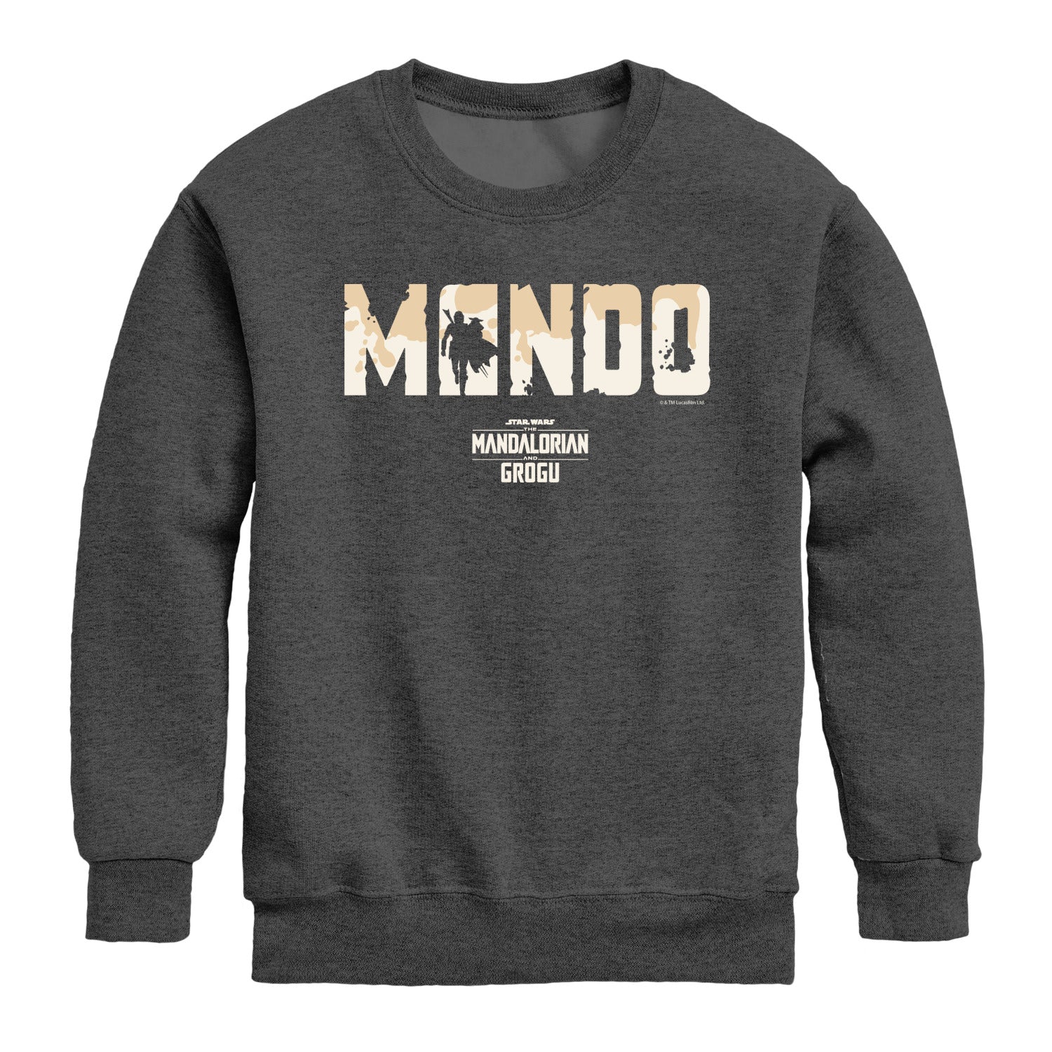 The Mandalorian And Grogu - Bold Silhouette - Youth Boys Crew Fleece Sweatshirt - Image 3