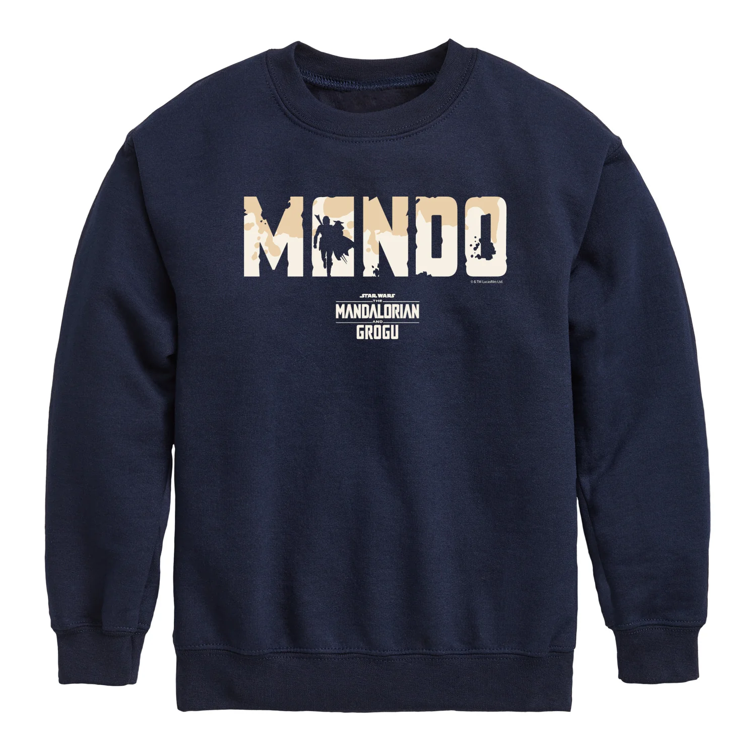 The Mandalorian And Grogu - Bold Silhouette - Youth Boys Crew Fleece Sweatshirt - Image 4