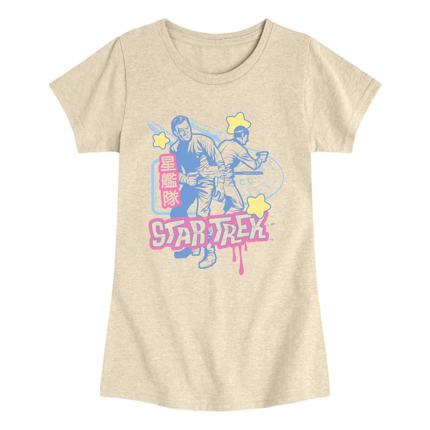 Star Trek - Kawaii Kirk and Spock - Youth Girls Fitted Short Sleeve T-Shirt