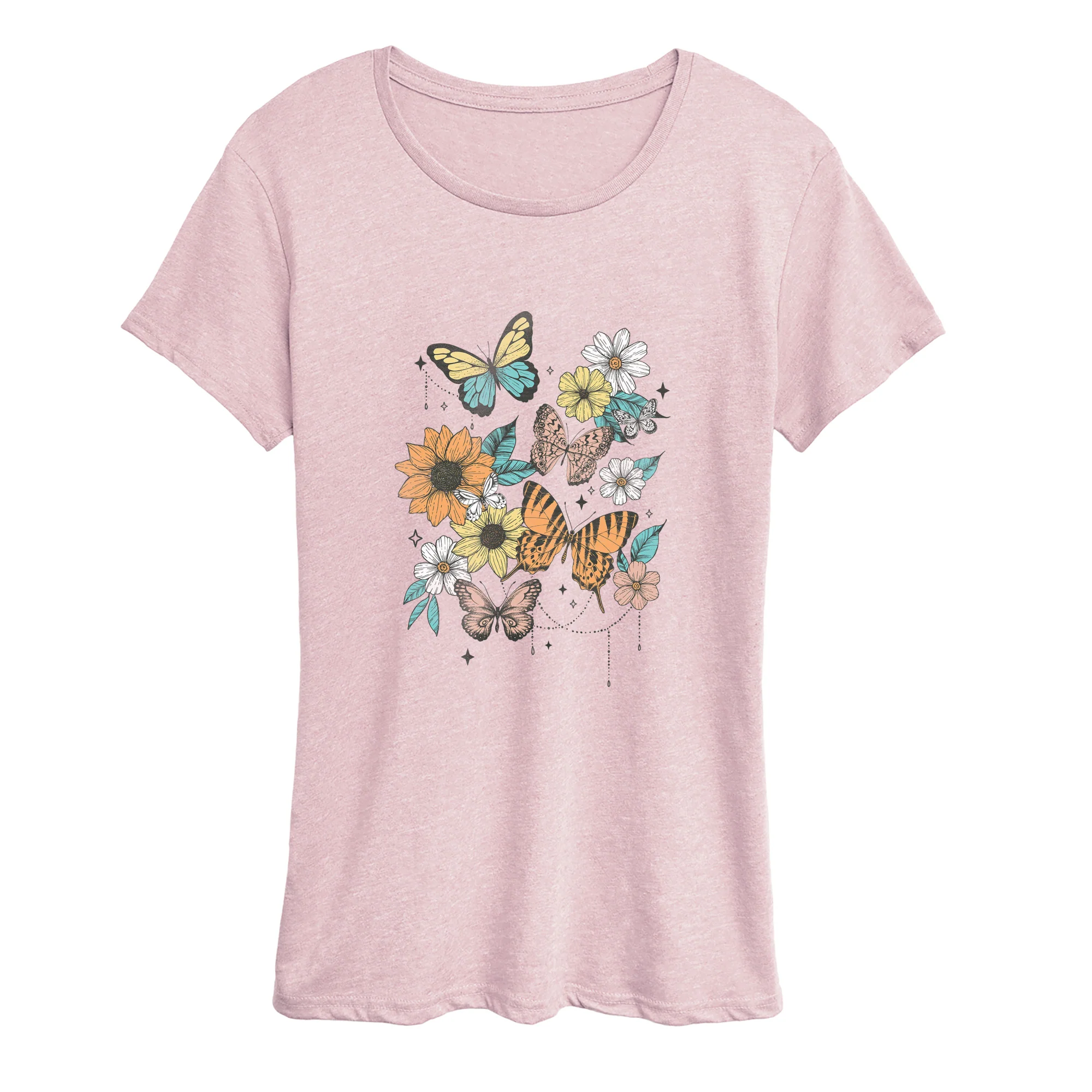 Instant Message - Botanical Butterfly - Women's Short Sleeve Graphic T-Shirt - Image 3