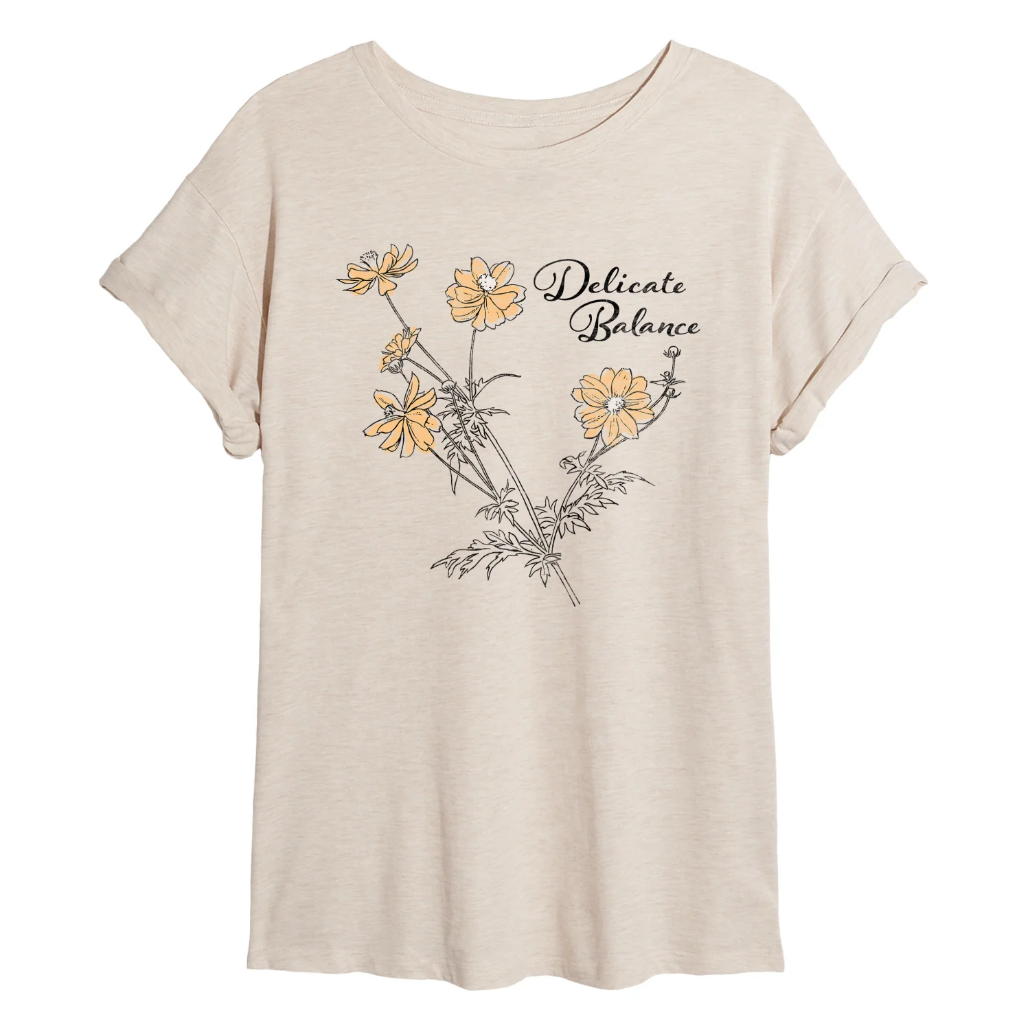 Instant Message - Delicate Balance - Juniors Oversized Graphic T-Shirt