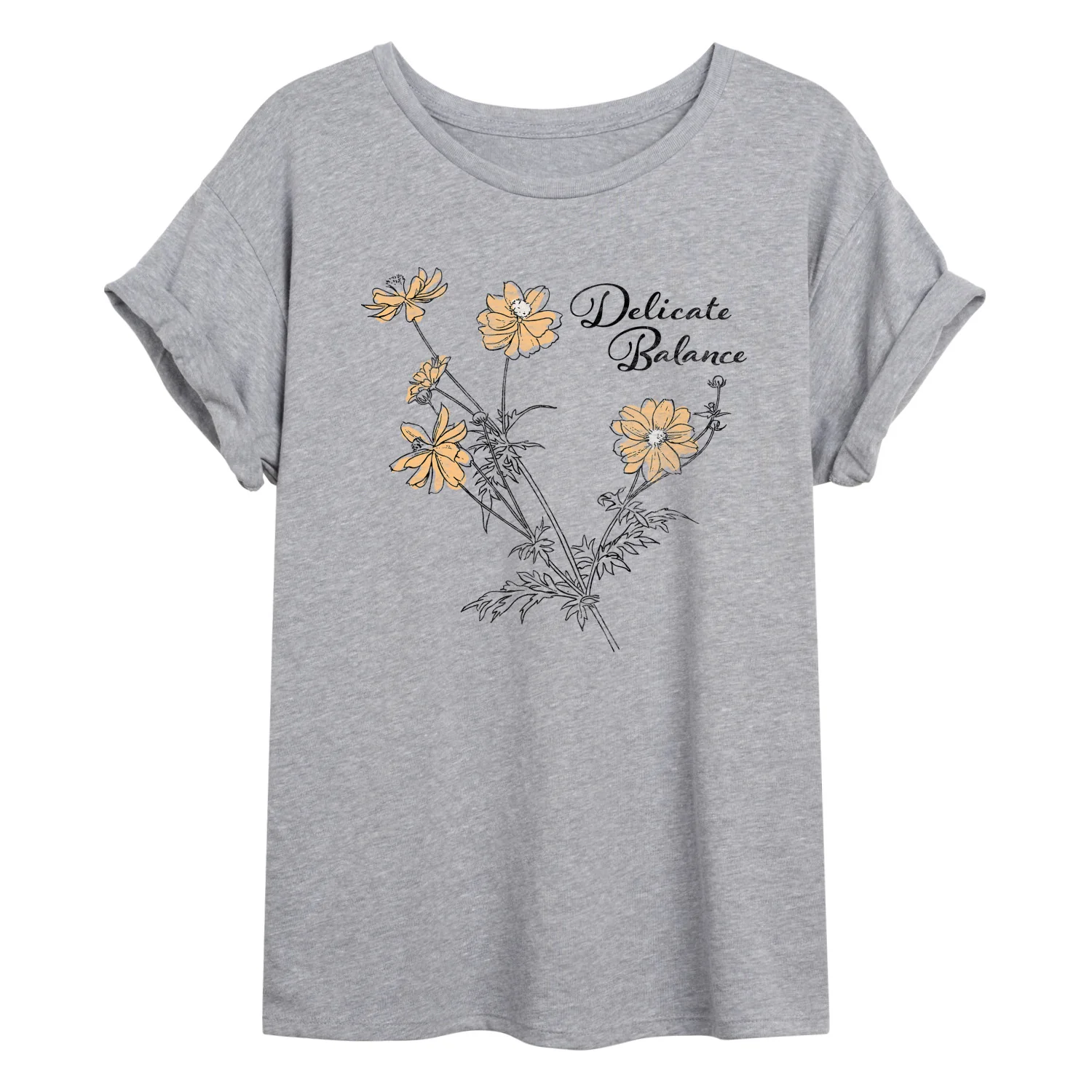 Instant Message - Delicate Balance - Juniors Oversized Graphic T-Shirt - Image 2