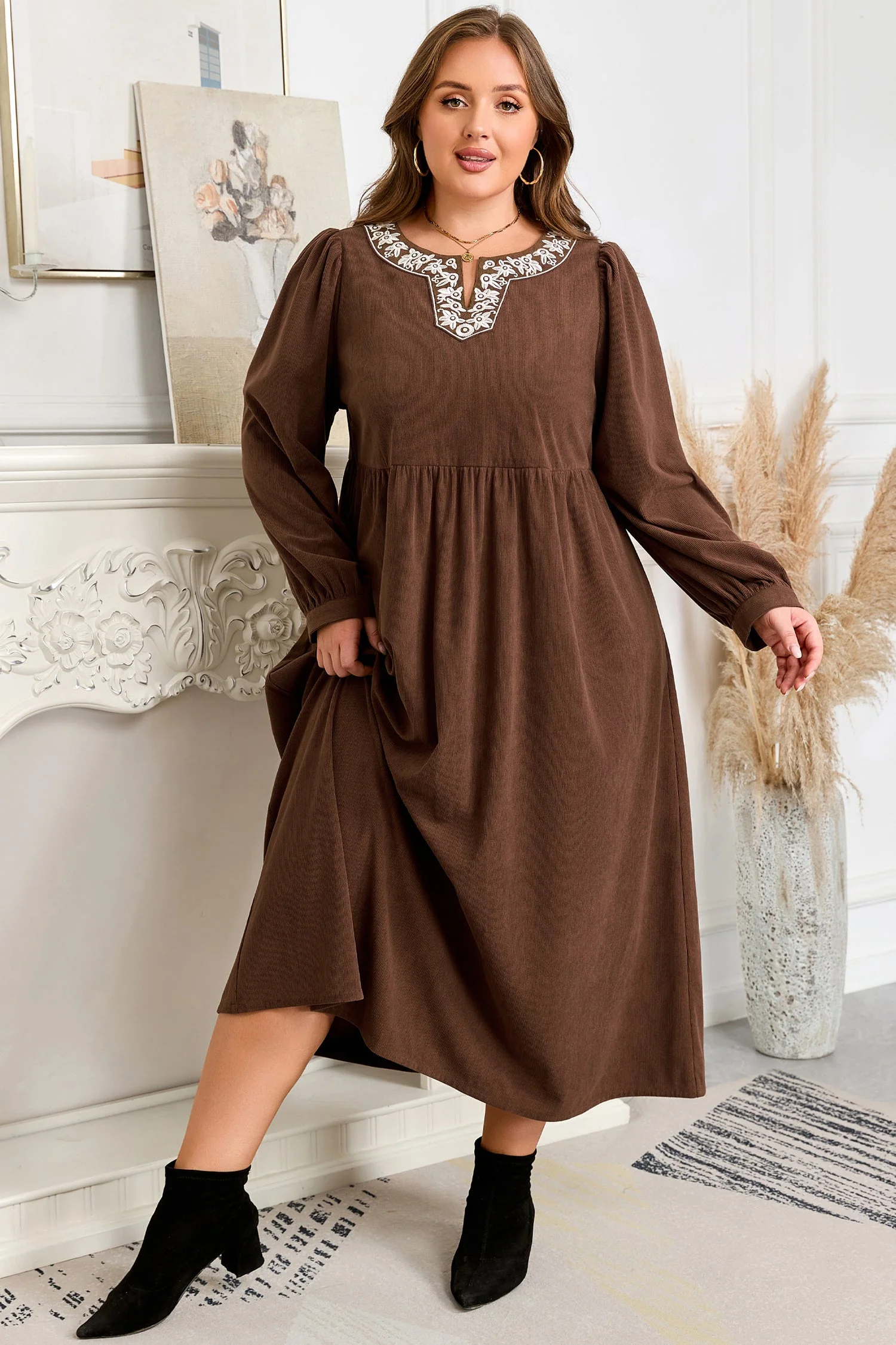 Threaded Pear Hallie High Waist Midi PLUS Dress - Image 7